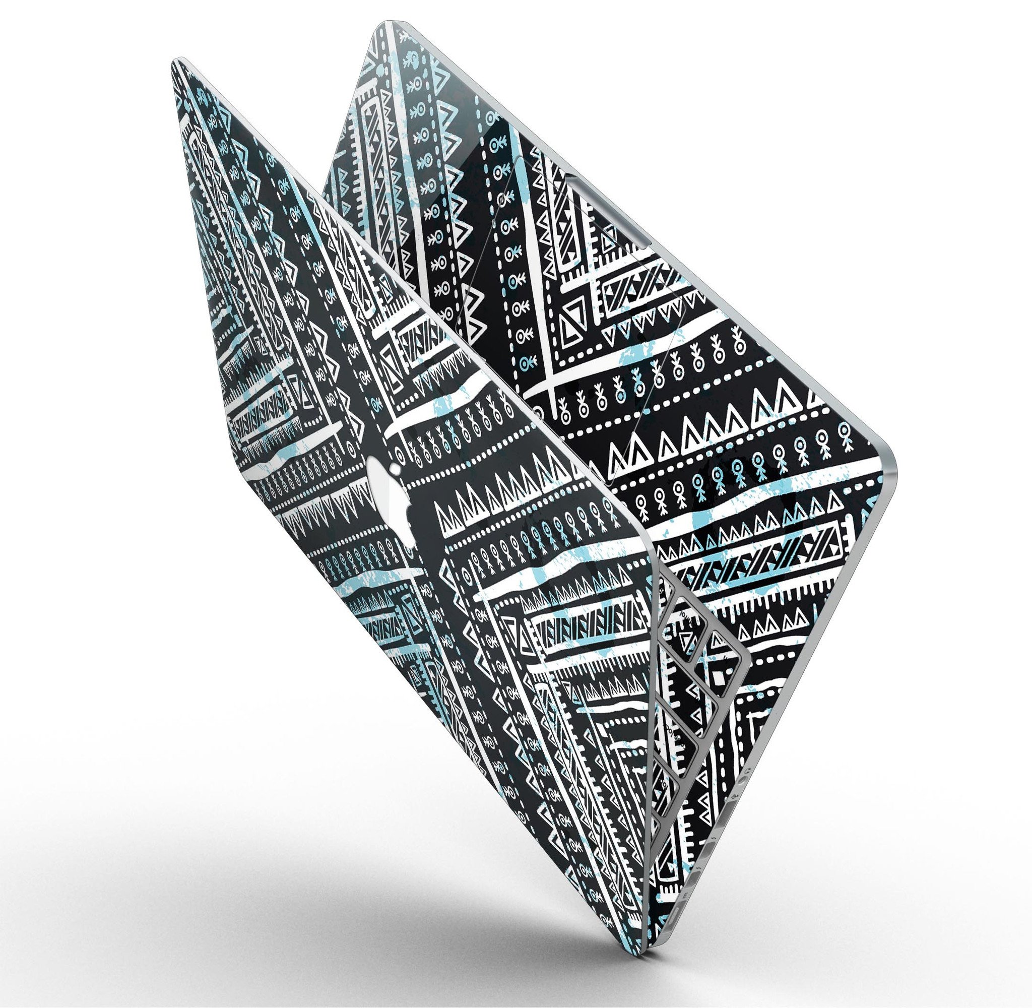 Ethnic Aztec Navy Point skin for MacBook Pro with Retina Display, showcasing vibrant colors and intricate patterns.