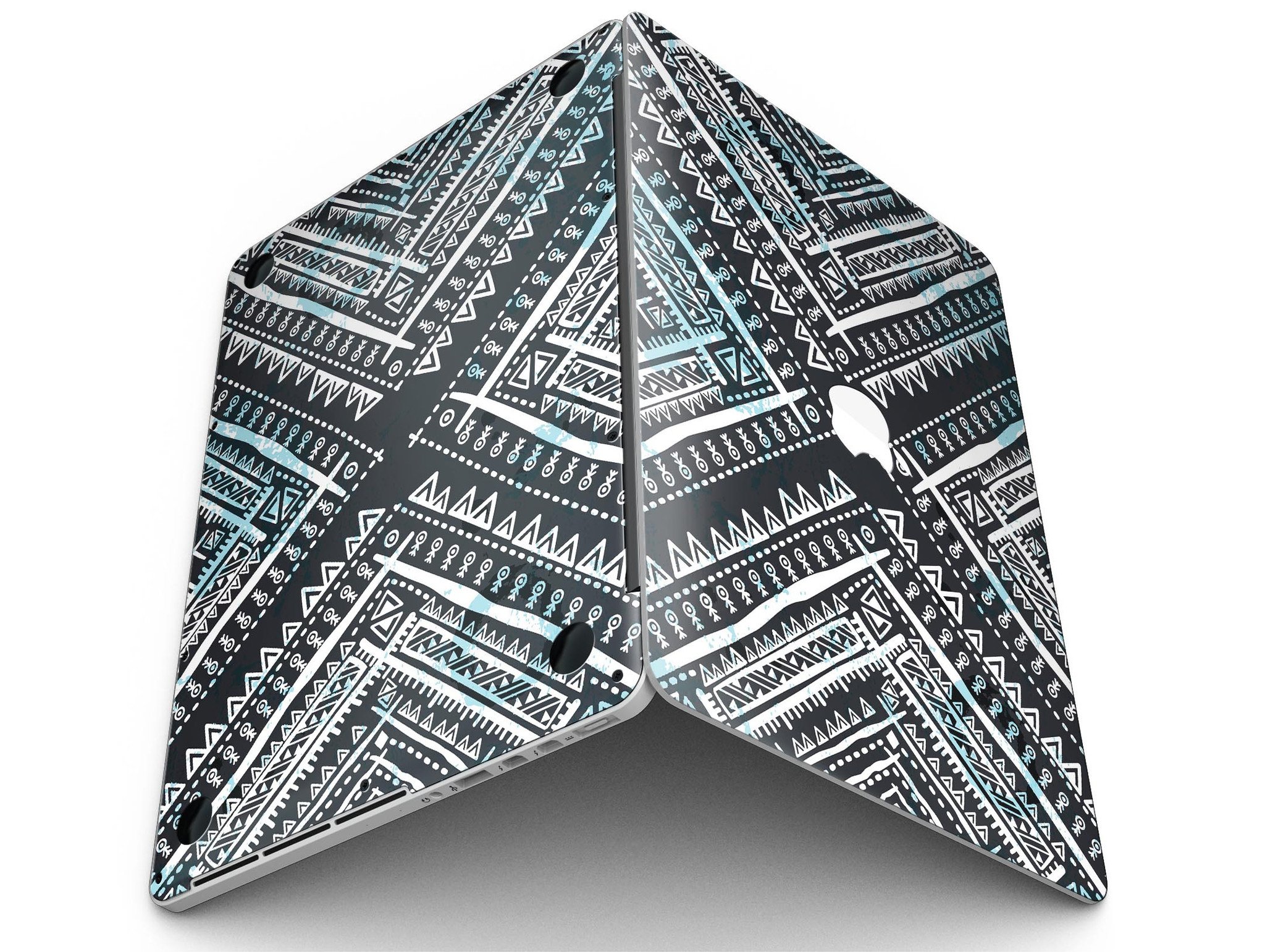 Ethnic Aztec Navy Point skin for MacBook Pro with Retina Display, showcasing vibrant colors and intricate patterns.