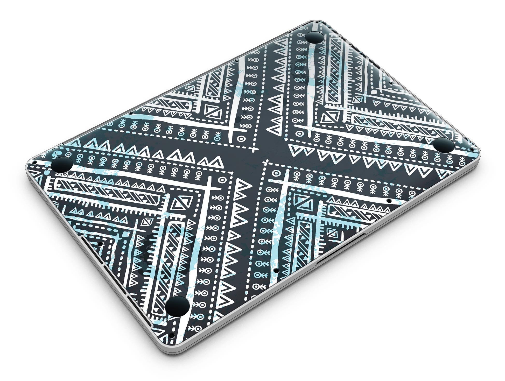 Ethnic Aztec Navy Point skin for MacBook Pro with Retina Display, showcasing vibrant colors and intricate patterns.