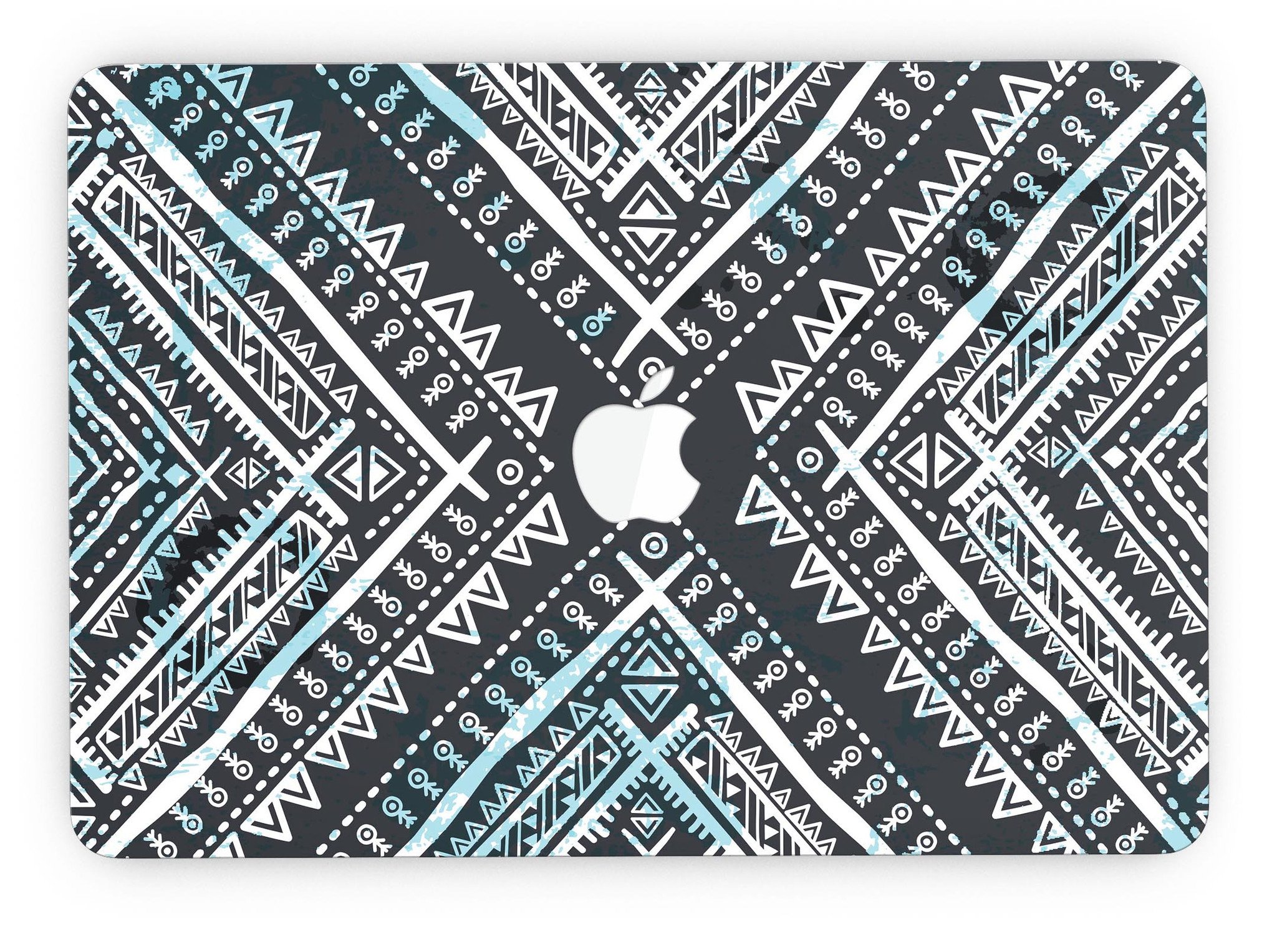 Ethnic Aztec Navy Point skin for MacBook Pro with Retina Display, showcasing vibrant colors and intricate patterns.