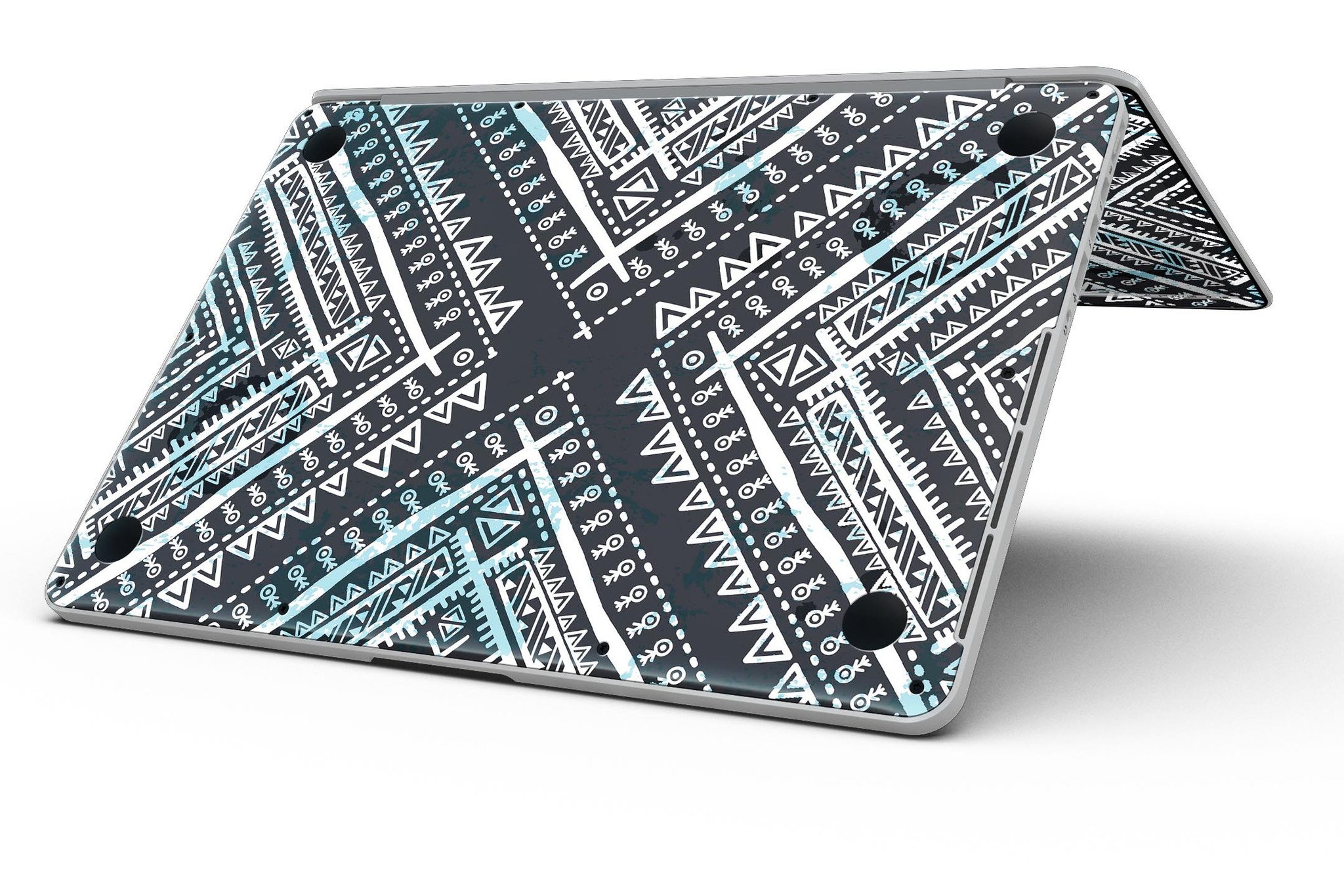 Ethnic Aztec Navy Point skin for MacBook Pro with Retina Display, showcasing vibrant colors and intricate patterns.