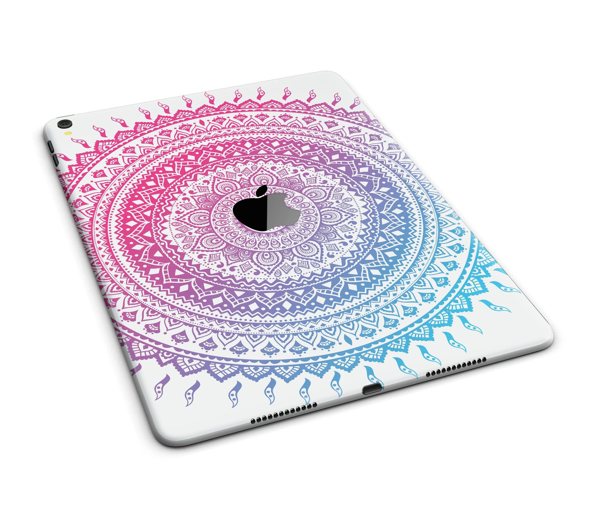 Ethnic Indian Tie-Dye Circle Full Body Skin for iPad Pro, showcasing vibrant colors and intricate patterns on a sleek vinyl surface.