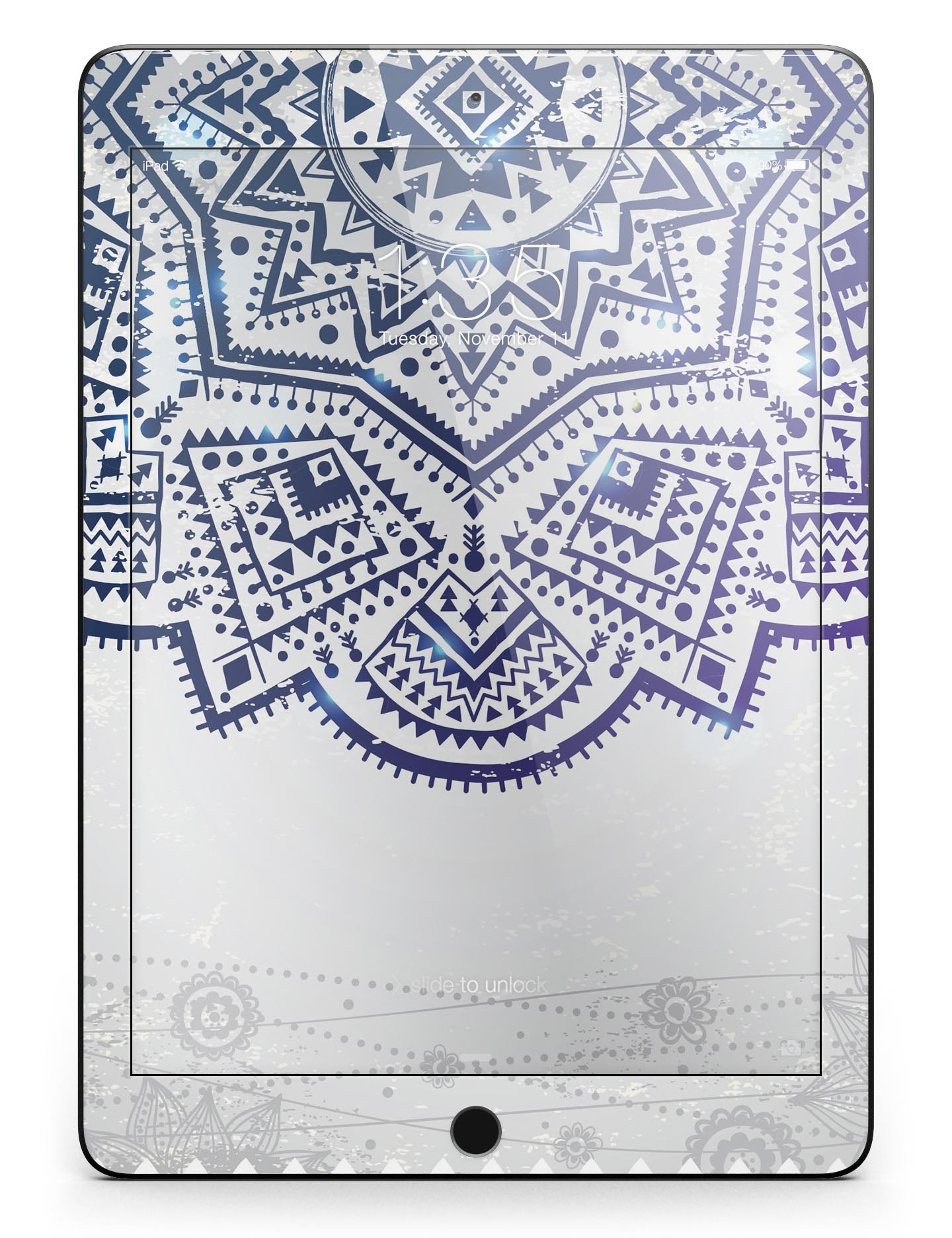 Ethnic Indian Vector Ornament skin for iPad Pro 12.9", showcasing vibrant colors and intricate design.