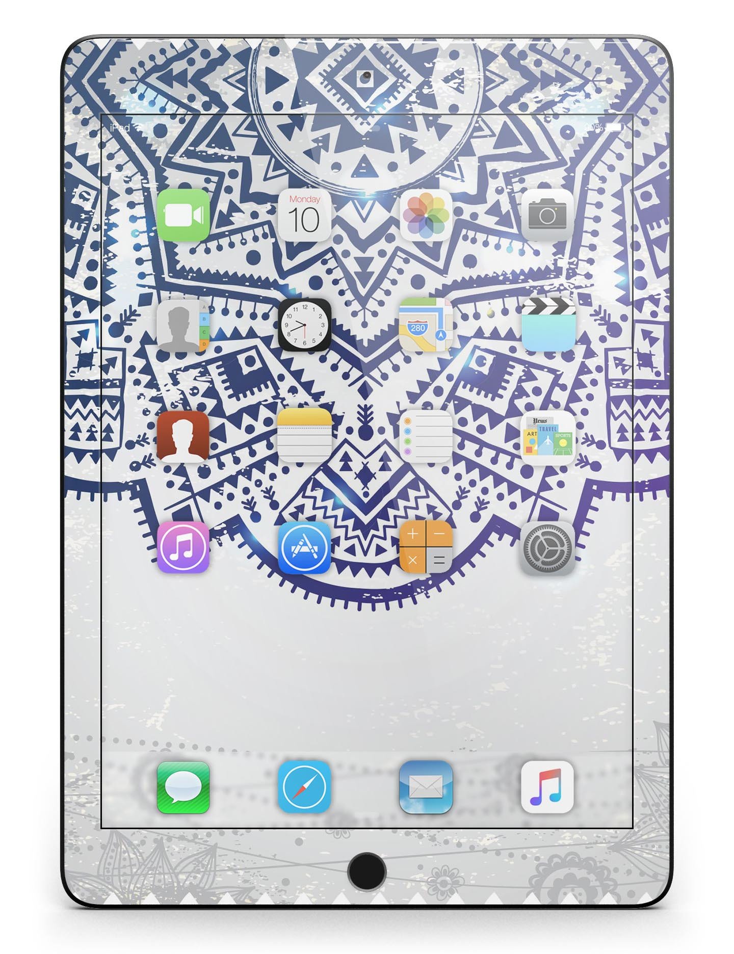 Ethnic Indian Vector Ornament skin for iPad Pro 12.9", showcasing vibrant colors and intricate design.