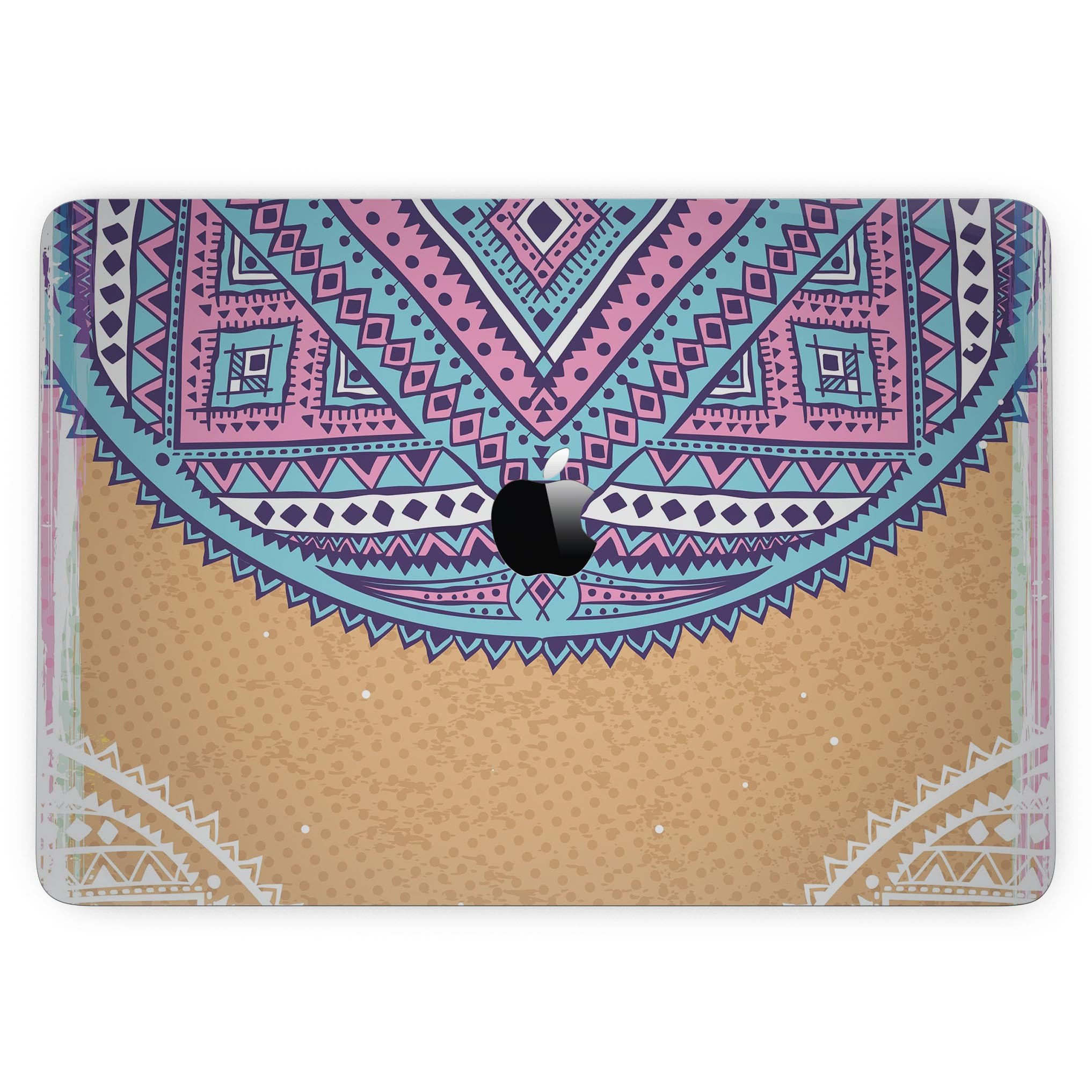 Ethnic Tribe Pattern V2 skin for 13" MacBook Pro without Touch Bar, showcasing vibrant ethnic designs on a sleek vinyl surface.