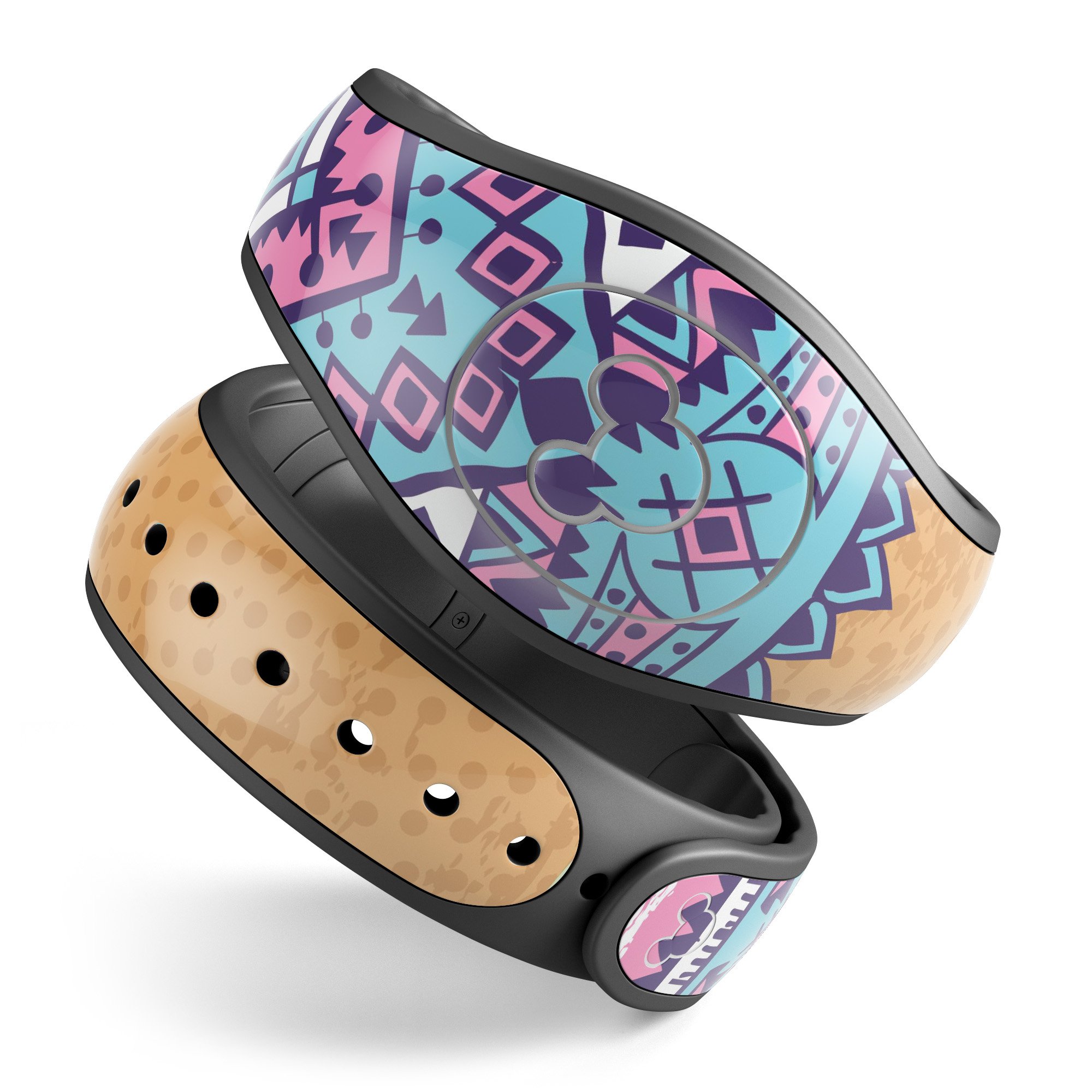 Ethnic Tribe Pattern V2 decal skin wrap kit for Disney Magic Band, showcasing vibrant tribal designs and high-quality finish.