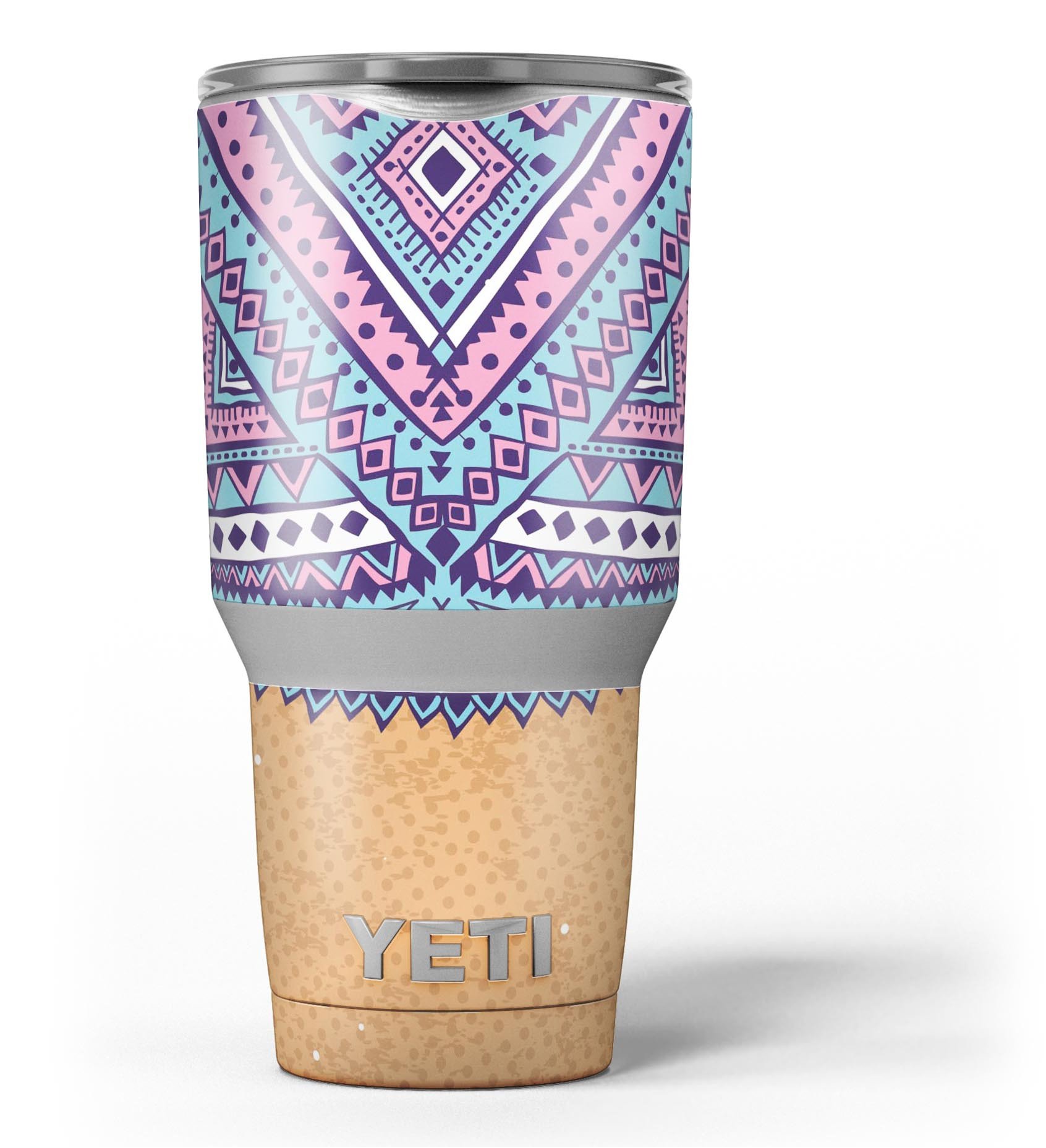 Ethnic Tribe Pattern V2 skin decal vinyl wrap kit for Yeti Cooler, showcasing vibrant tribal designs and premium quality vinyl material.