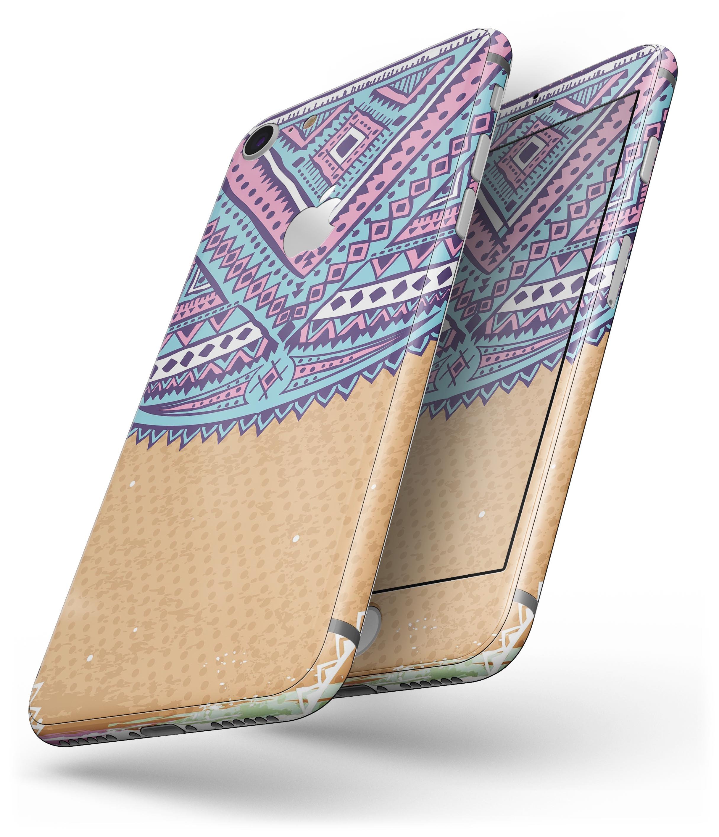 Ethnic Tribe Pattern V2 skin for iPhone 8 or 8 Plus, showcasing vibrant tribal designs on a sleek vinyl surface.