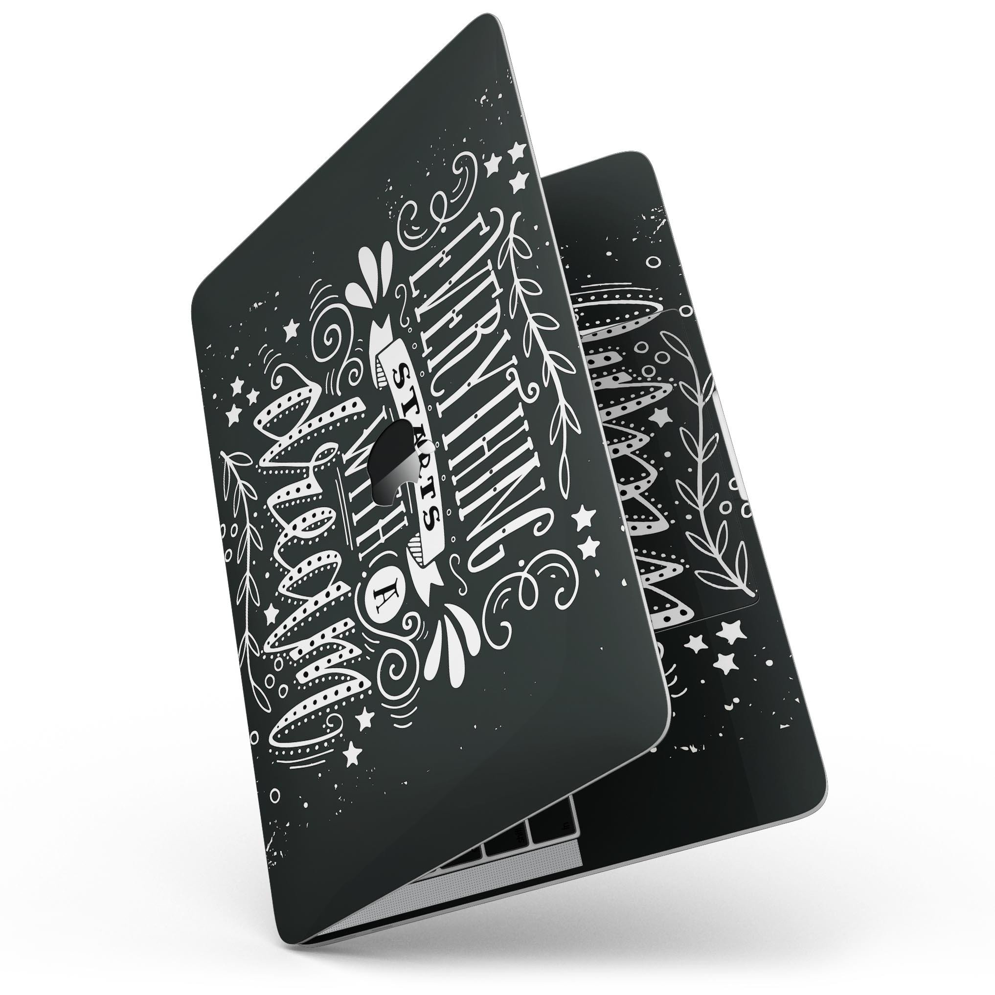 Everything Starts with a Dream MacBook Pro Touch Bar Skin Kit showcasing a stylish design in Gloss and Matte finishes.