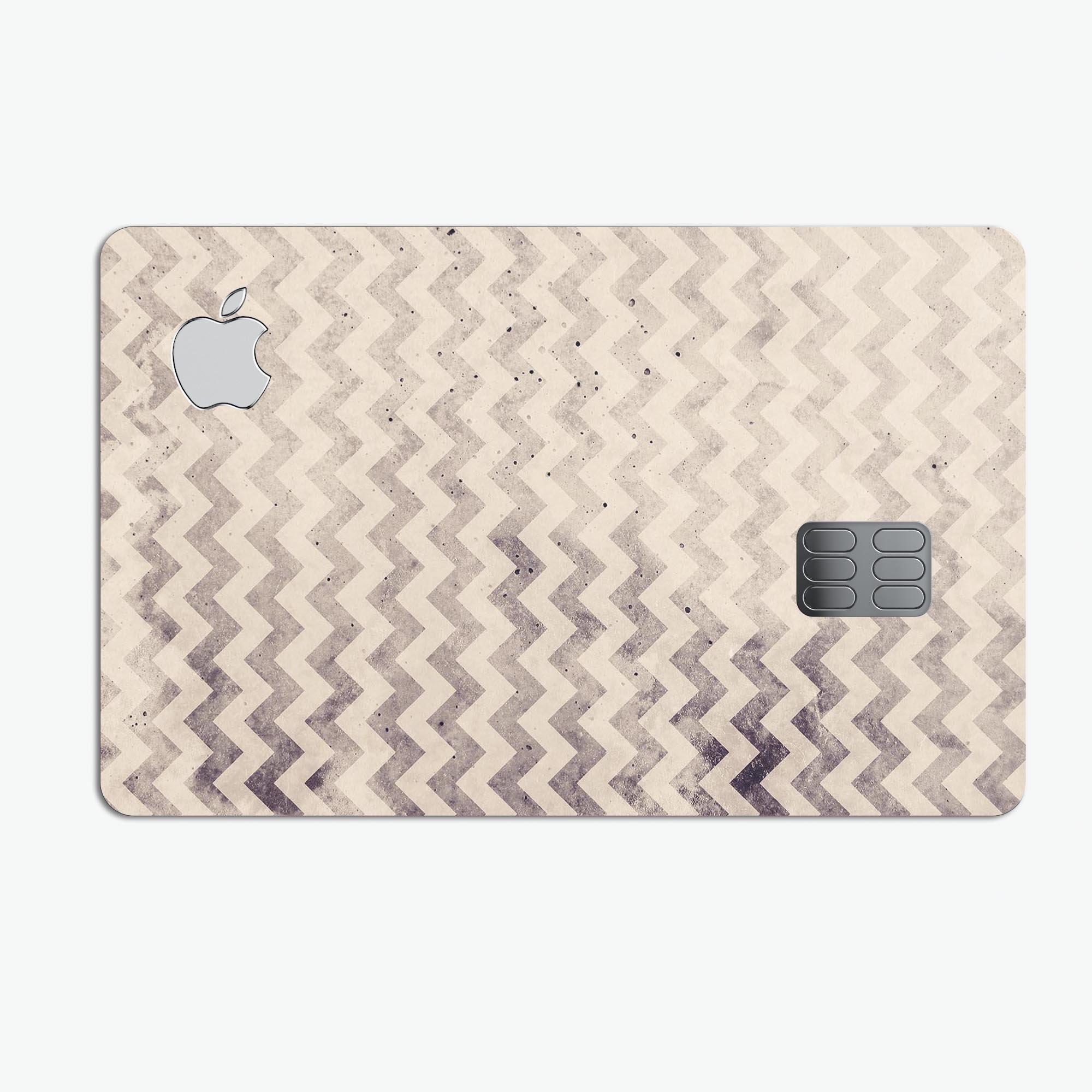 Faded Black and White Chevron Pattern decal on an Apple Card, showcasing its stylish design and premium quality.