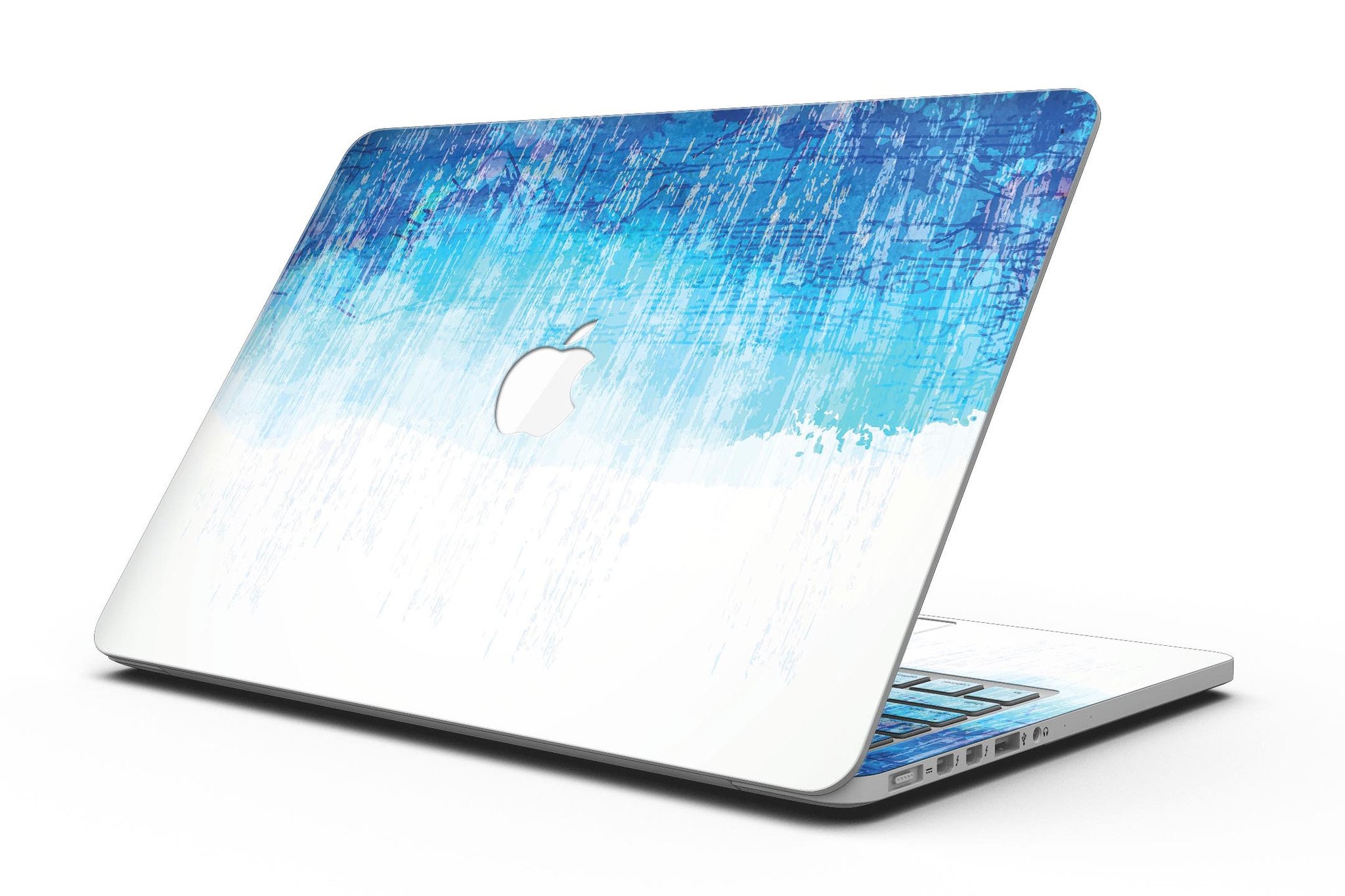 Faded Blue Watercolor Strokes skin for MacBook Pro with Retina Display, showcasing a stylish design that protects the device.