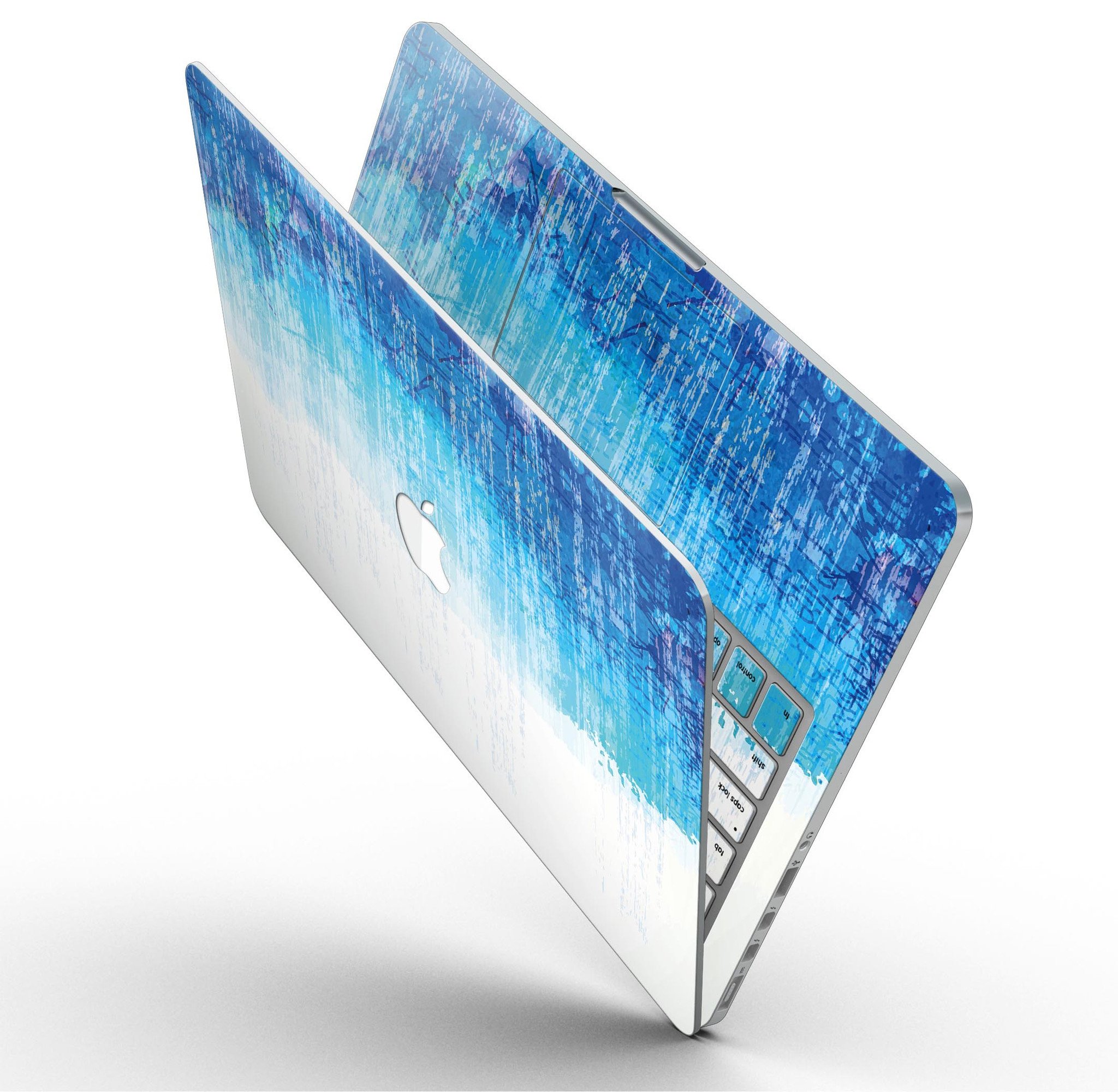 Faded Blue Watercolor Strokes skin for MacBook Pro with Retina Display, showcasing a stylish design that protects the device.