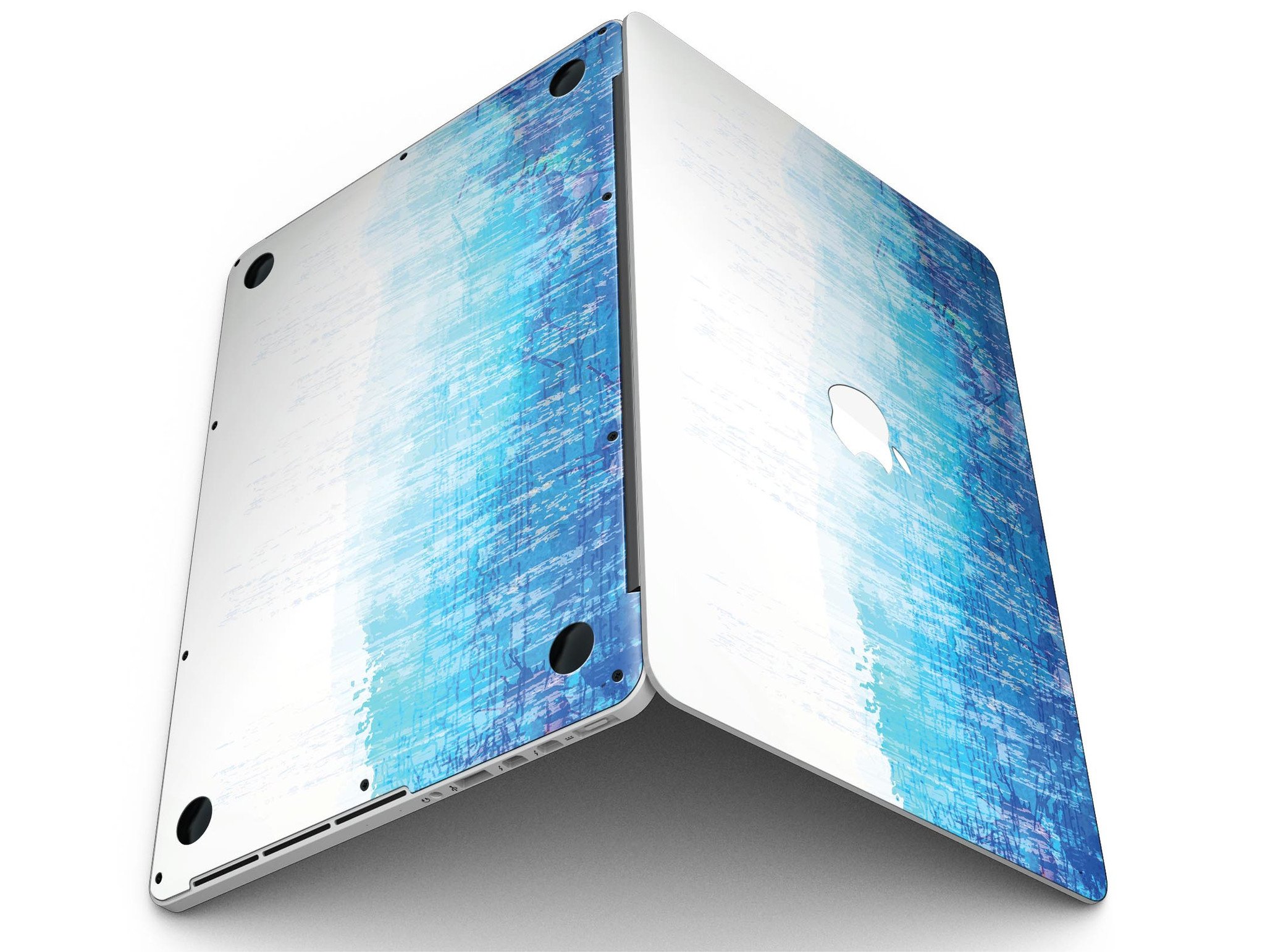 Faded Blue Watercolor Strokes skin for MacBook Pro with Retina Display, showcasing a stylish design that protects the device.