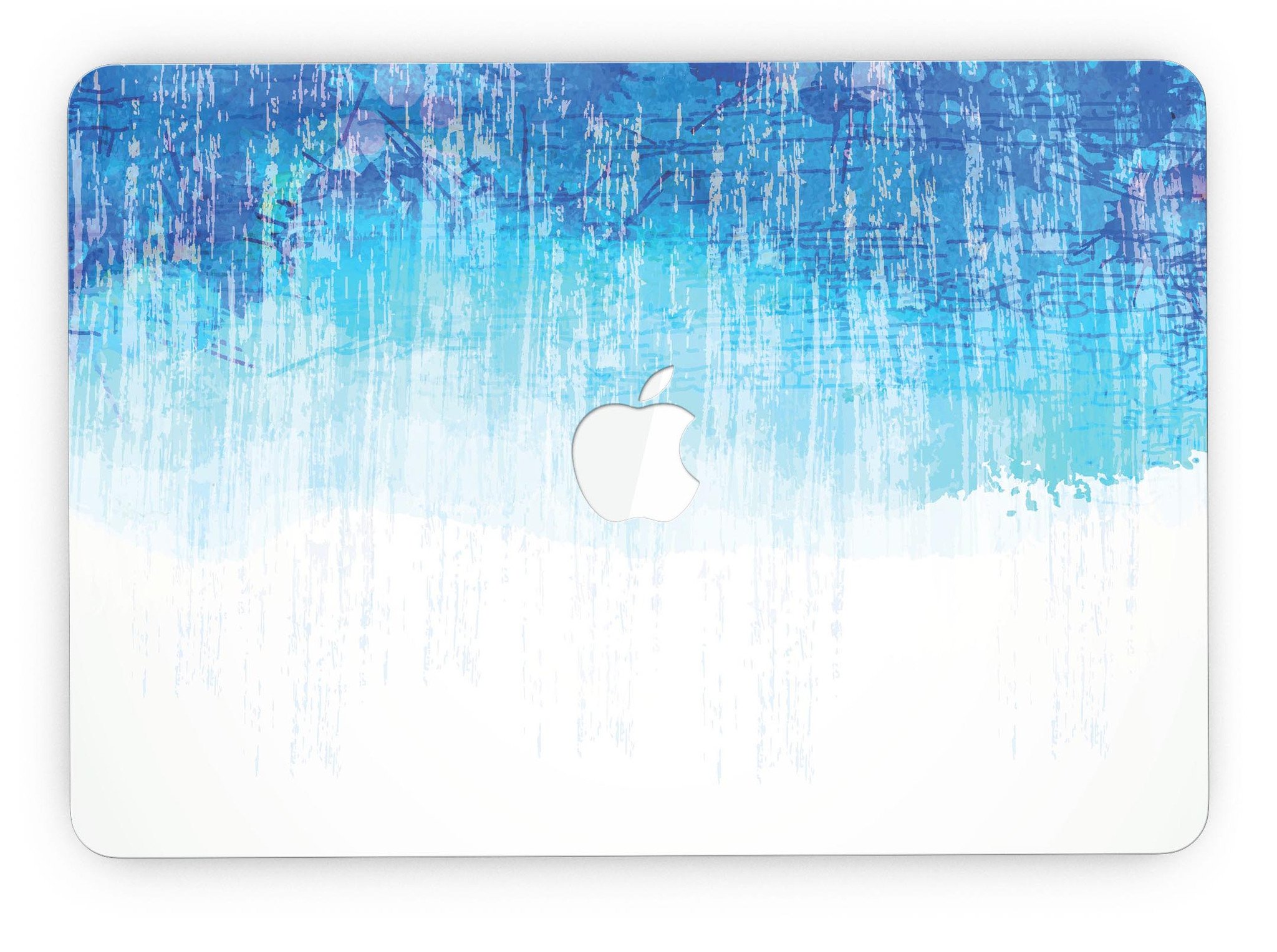 Faded Blue Watercolor Strokes skin for MacBook Pro with Retina Display, showcasing a stylish design that protects the device.