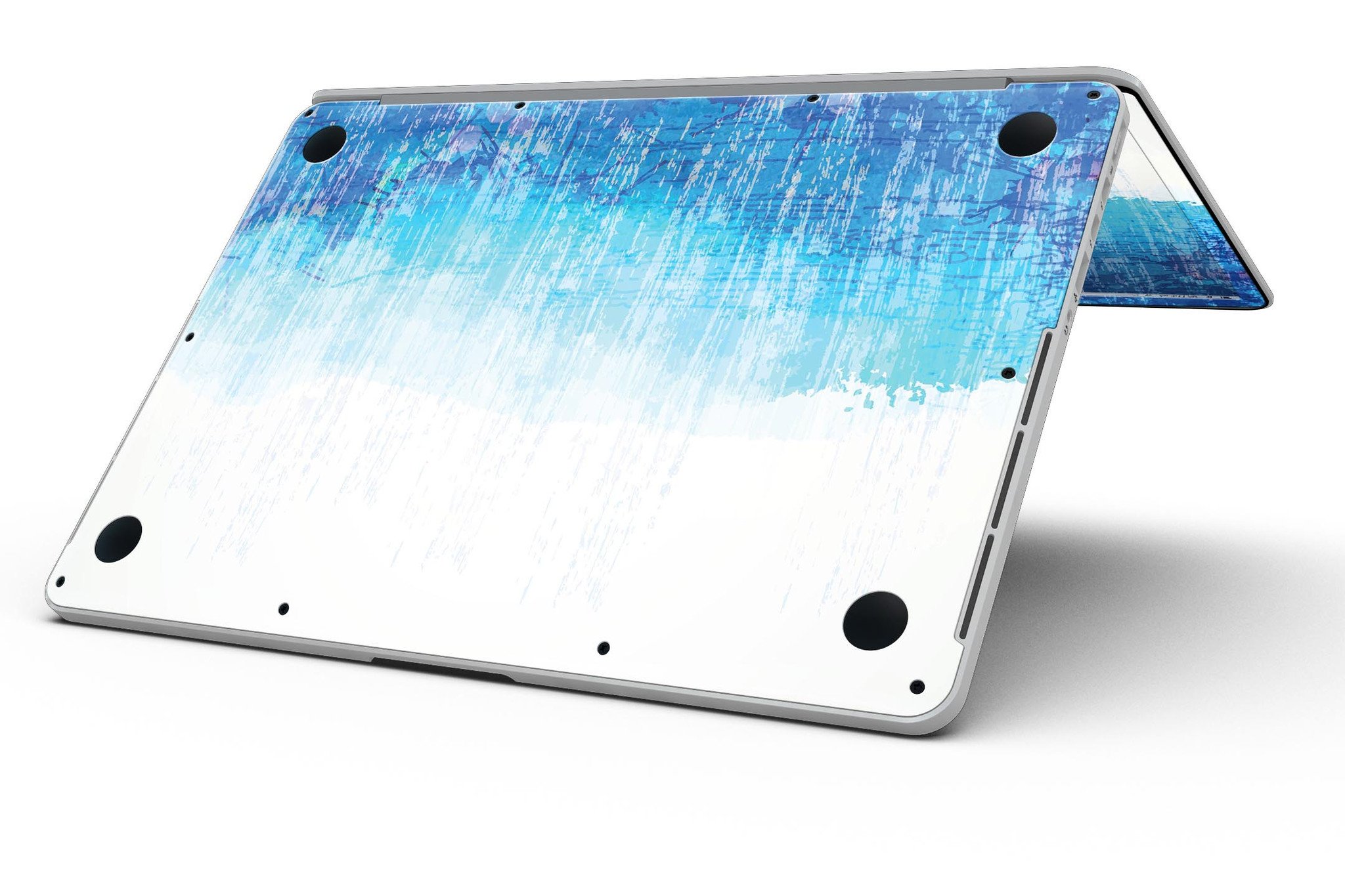 Faded Blue Watercolor Strokes skin for MacBook Pro with Retina Display, showcasing a stylish design that protects the device.