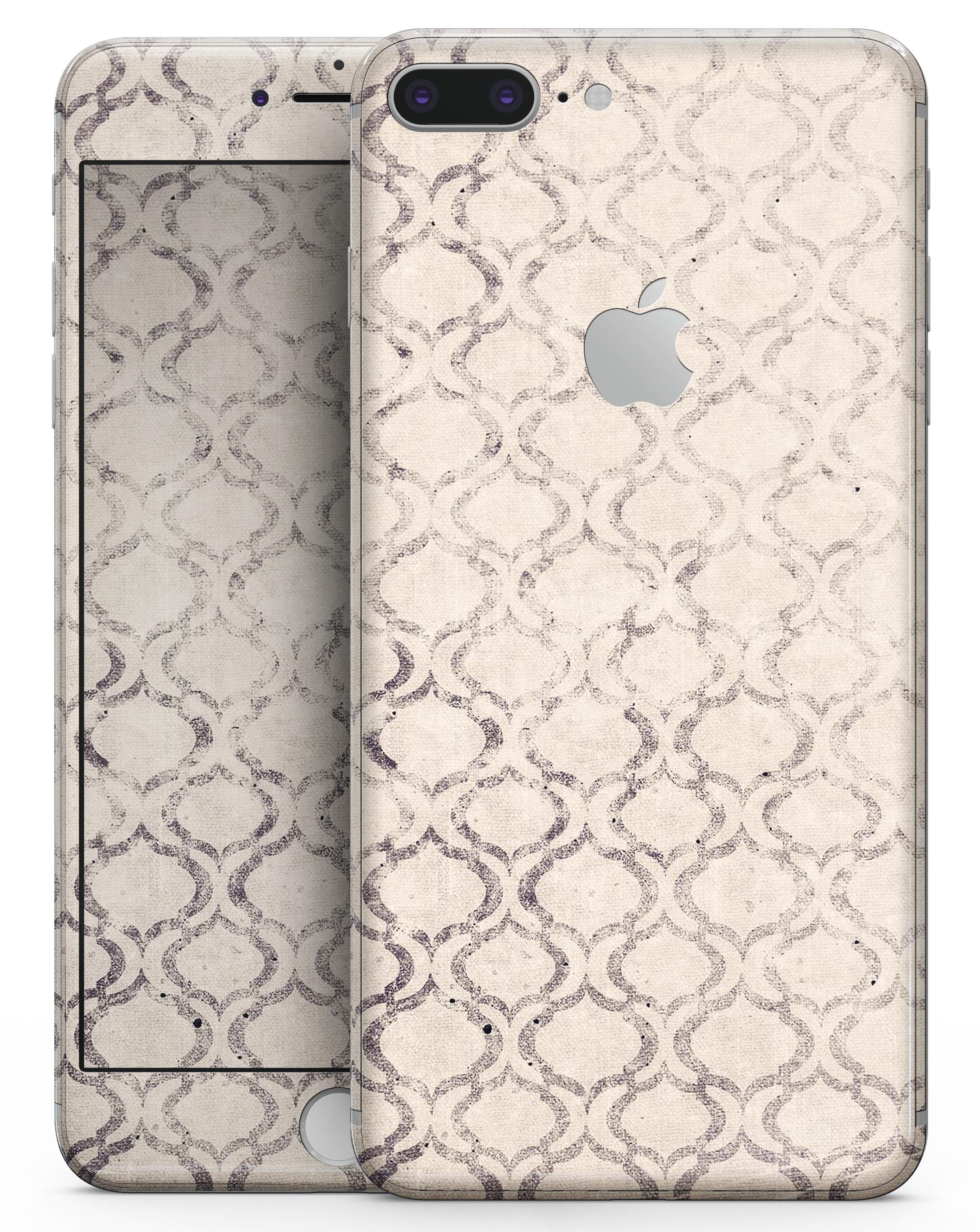Faded Brown and Tan Oval Pattern Skin-Kit for iPhone 8 or 8 Plus, showcasing a stylish design with a premium vinyl finish.