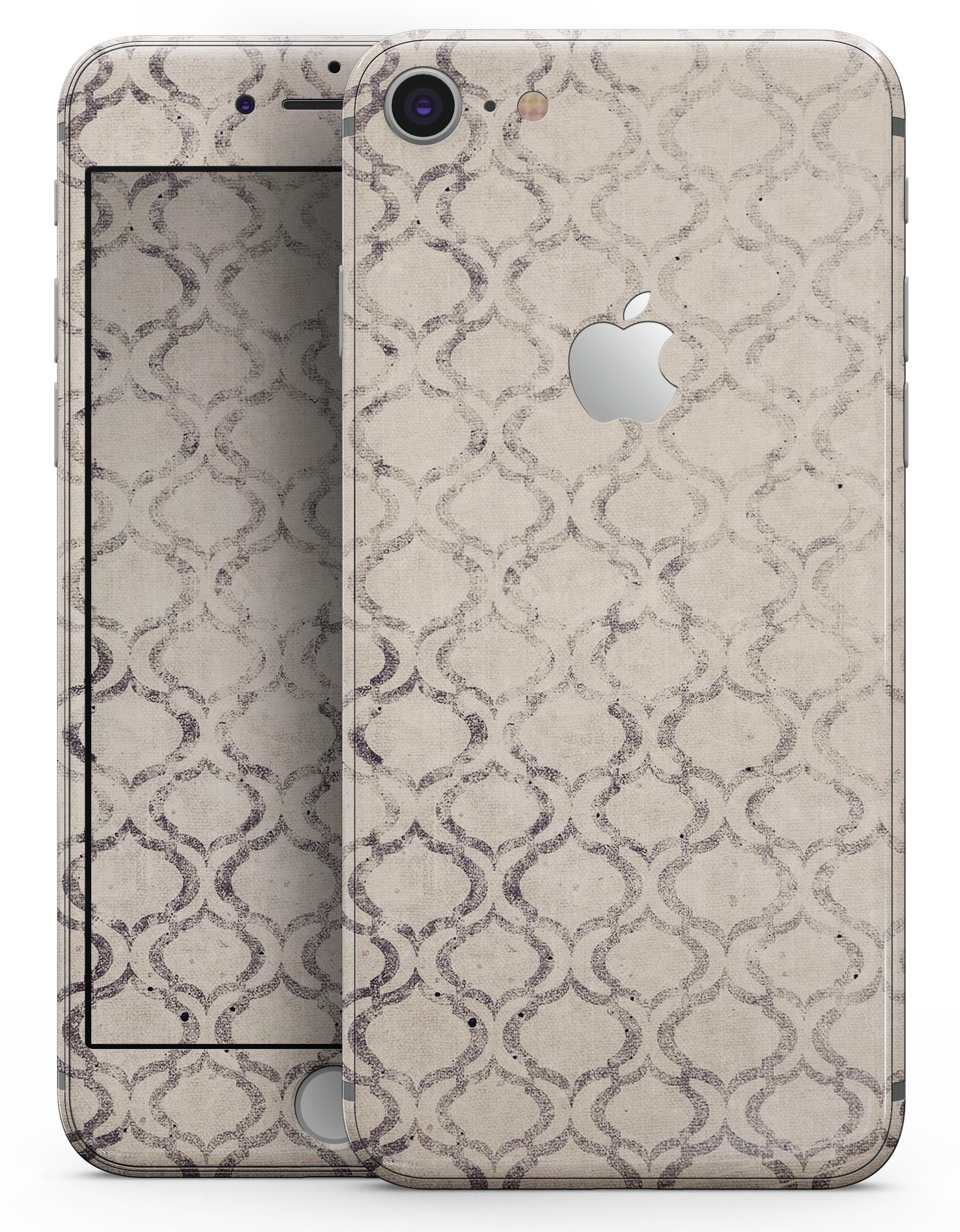 Faded Brown and Tan Oval Pattern Skin-Kit for iPhone 8 or 8 Plus, showcasing a stylish design with a premium vinyl finish.