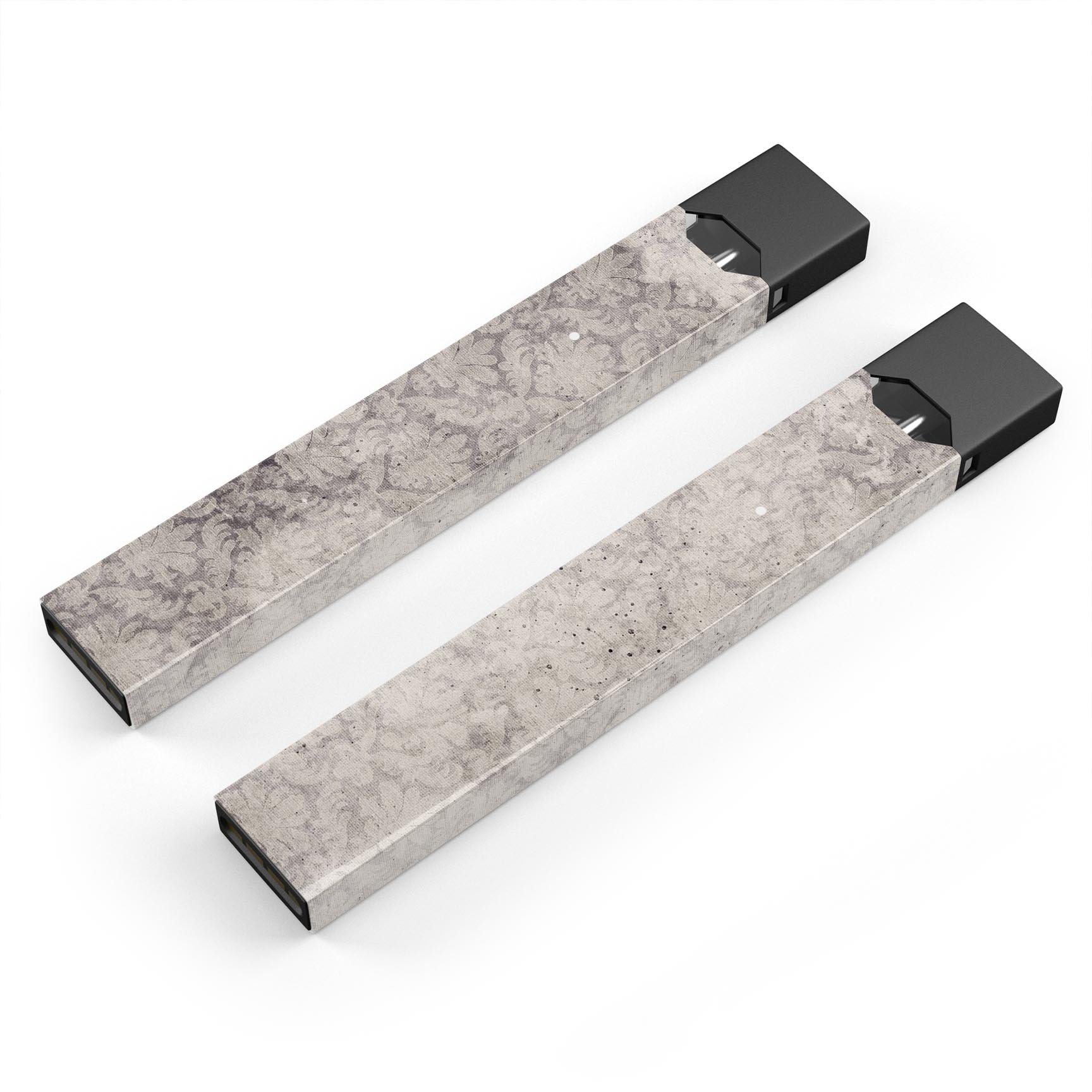 Faded Brown Damask Pattern skin-wrap for JUUL vaping device, showcasing intricate design and premium quality.