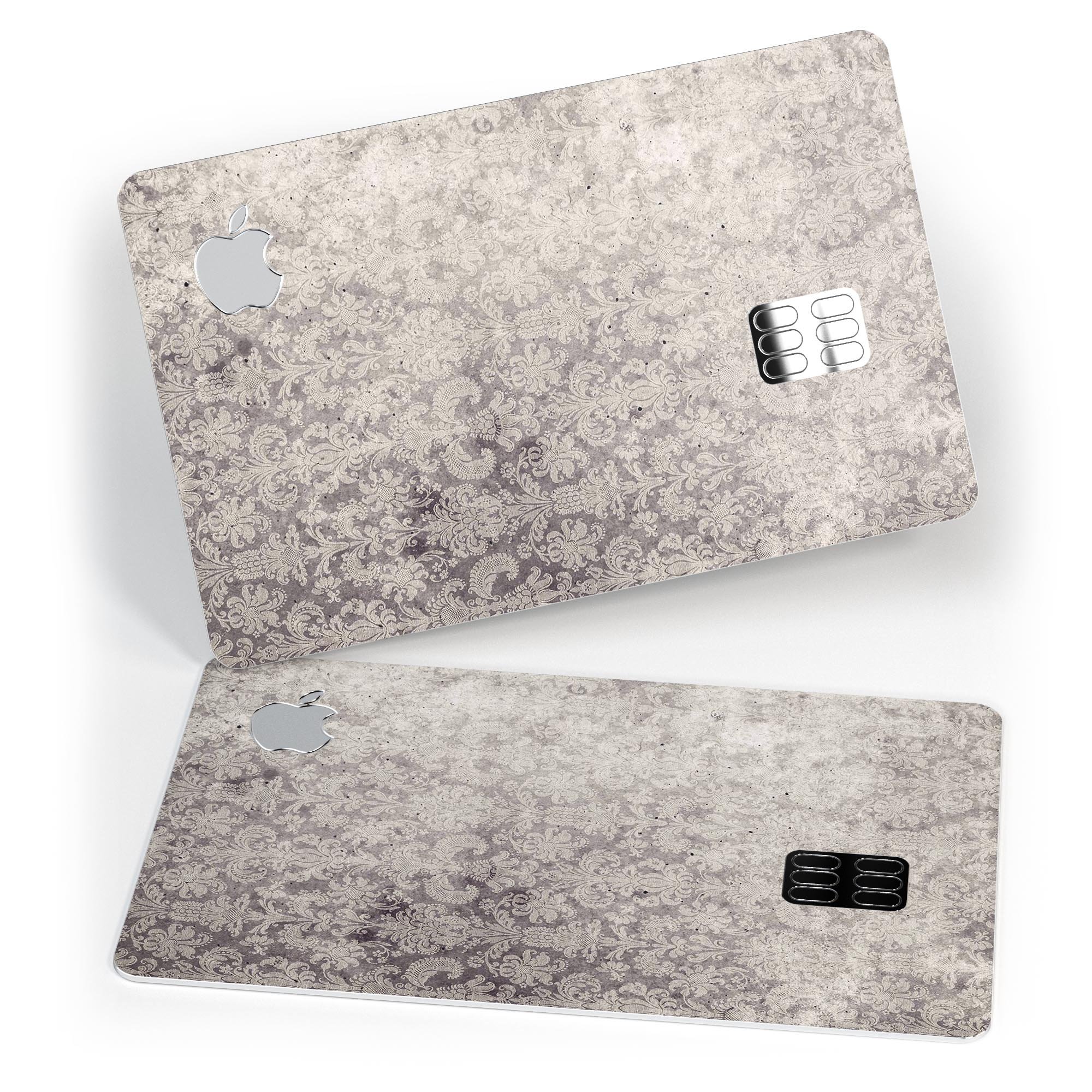 Faded Brown Vertical Damask Pattern decal on an Apple Card, showcasing its elegant design and premium quality.