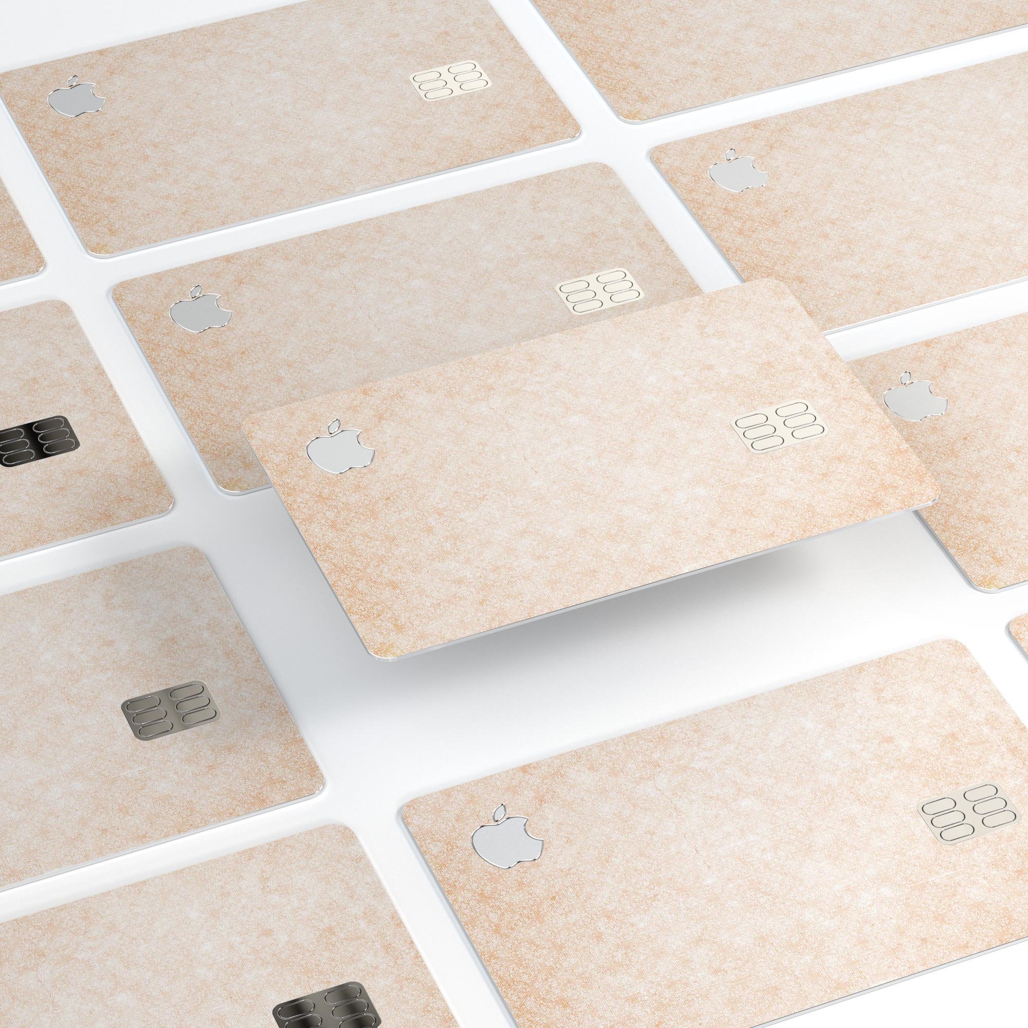 Faded Coral and White SunRise decal skin-kit for Apple Card, showcasing premium vinyl design and bubble-free installation.