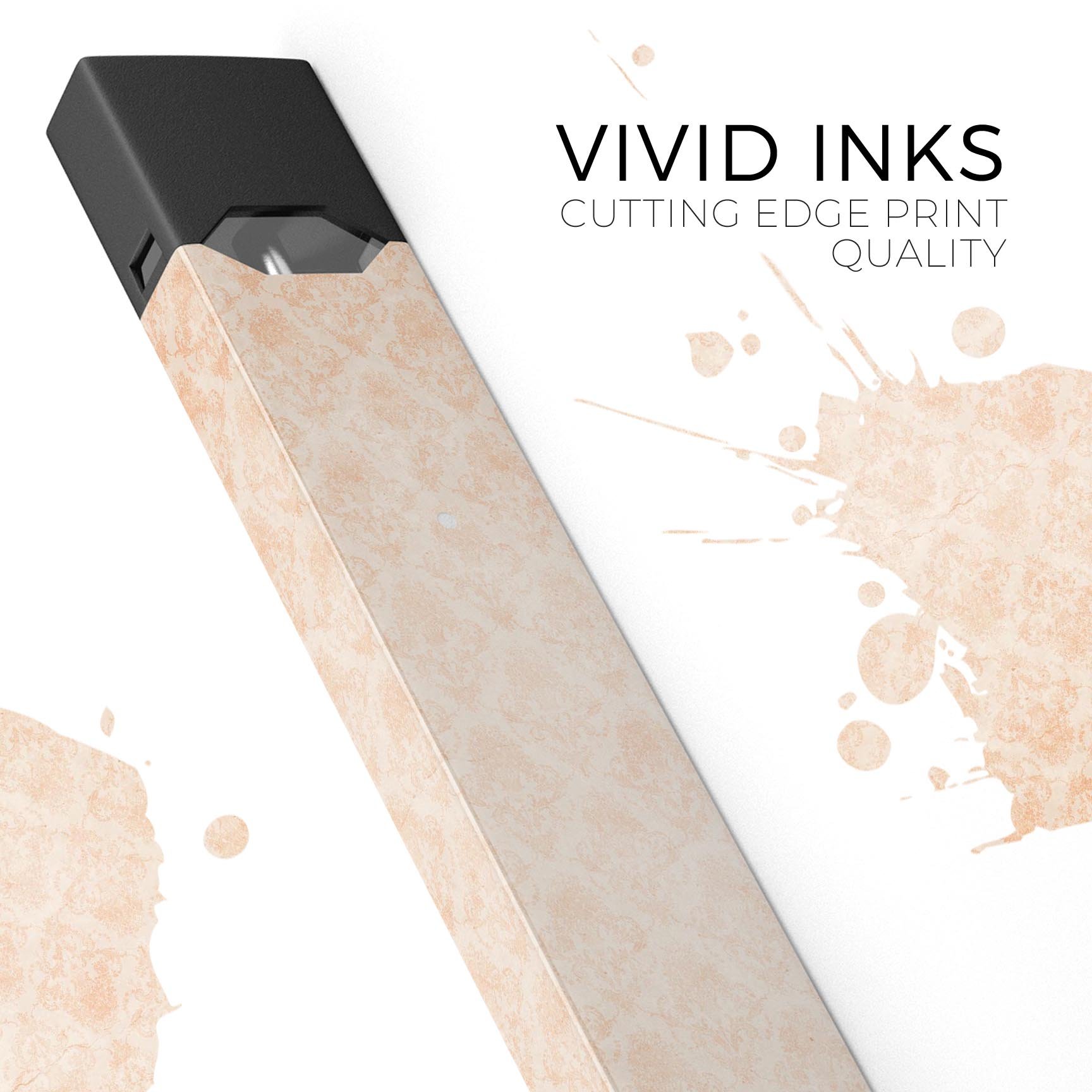 Faded Coral Grunge Royal Pattern skin-wrap for JUUL device, showcasing vibrant colors and intricate design.