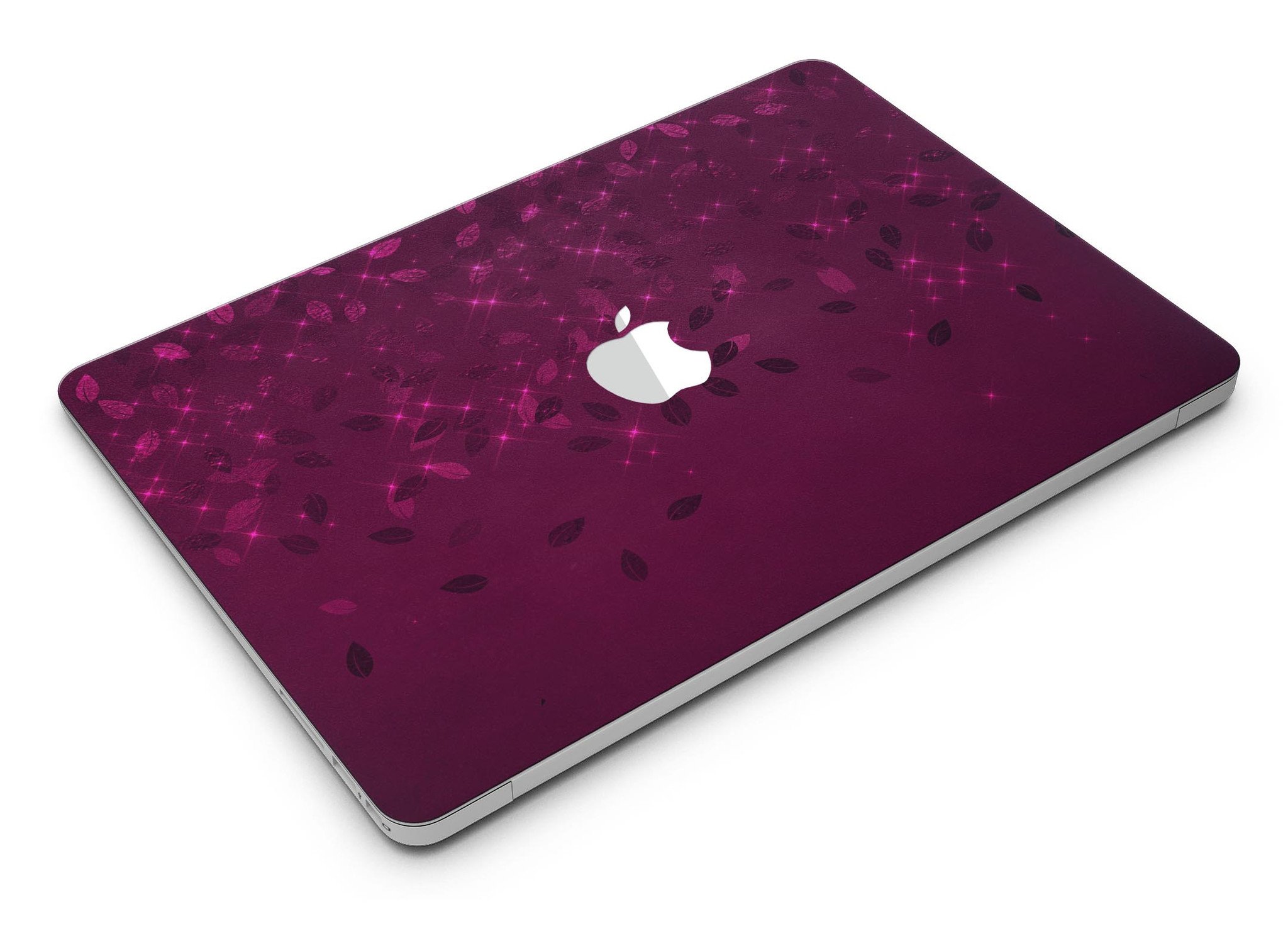 Faded Falling Leaves of Burgundy MacBook Air skin kit showcasing a beautiful leaf design on a sleek laptop surface.