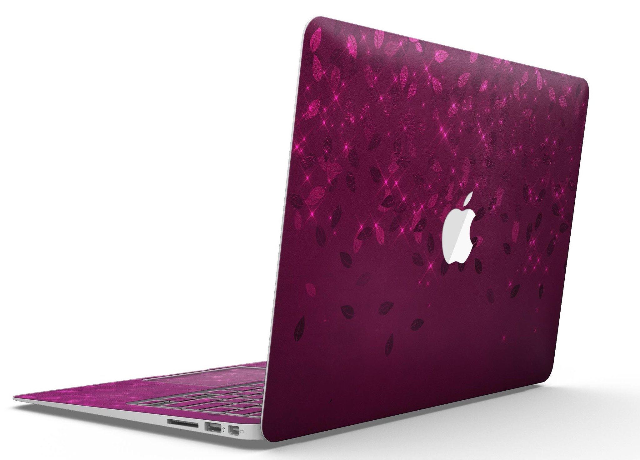 Faded Falling Leaves of Burgundy MacBook Air skin kit showcasing a beautiful leaf design on a sleek laptop surface.