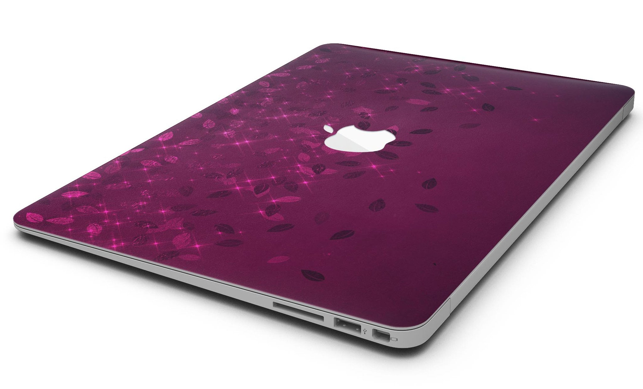 Faded Falling Leaves of Burgundy MacBook Air skin kit showcasing a beautiful leaf design on a sleek laptop surface.