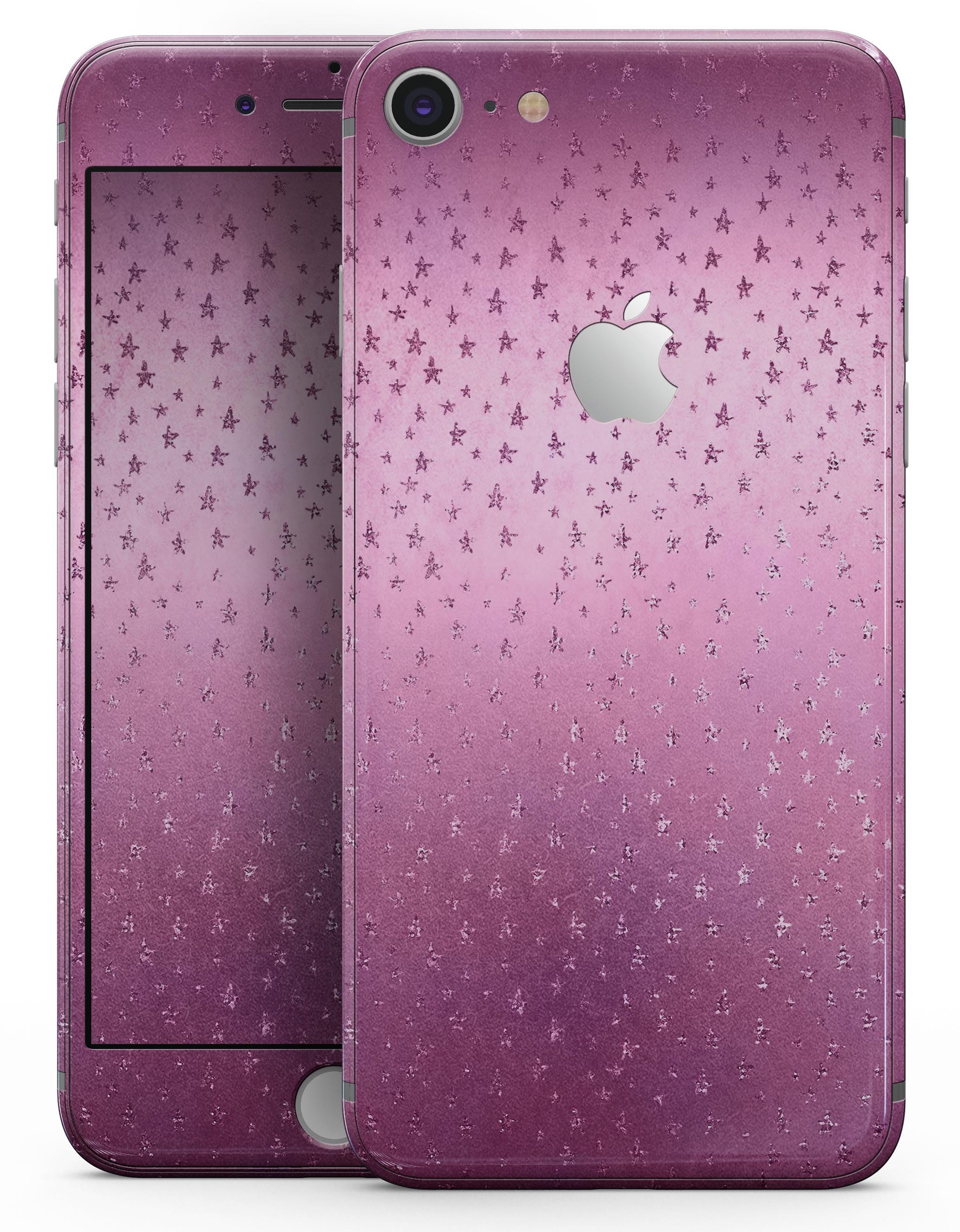 Faded Micro Pink Stars skin for iPhone 8 and 8 Plus, showcasing a stylish design with a premium vinyl finish.