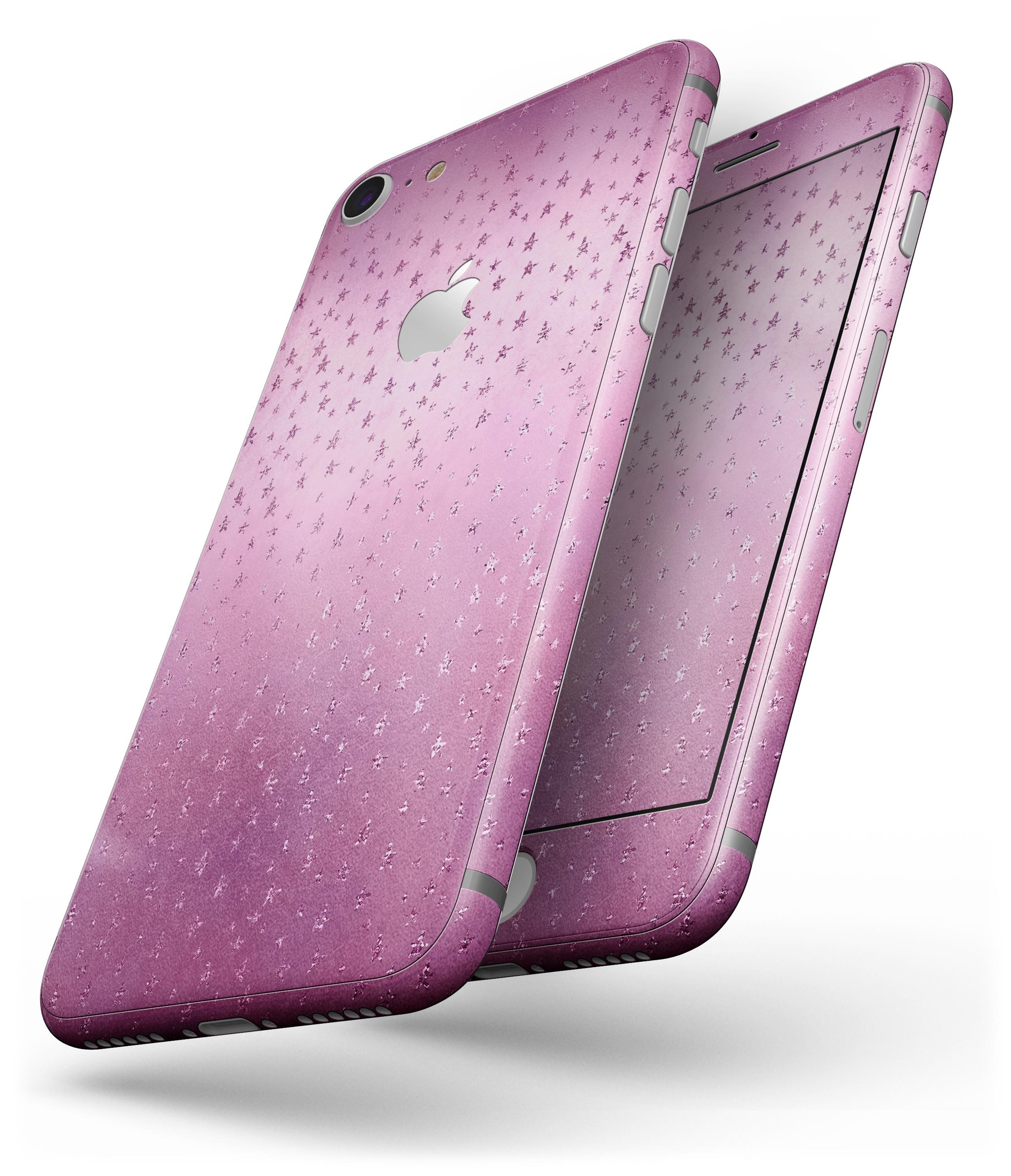 Faded Micro Pink Stars skin for iPhone 8 and 8 Plus, showcasing a stylish design with a premium vinyl finish.