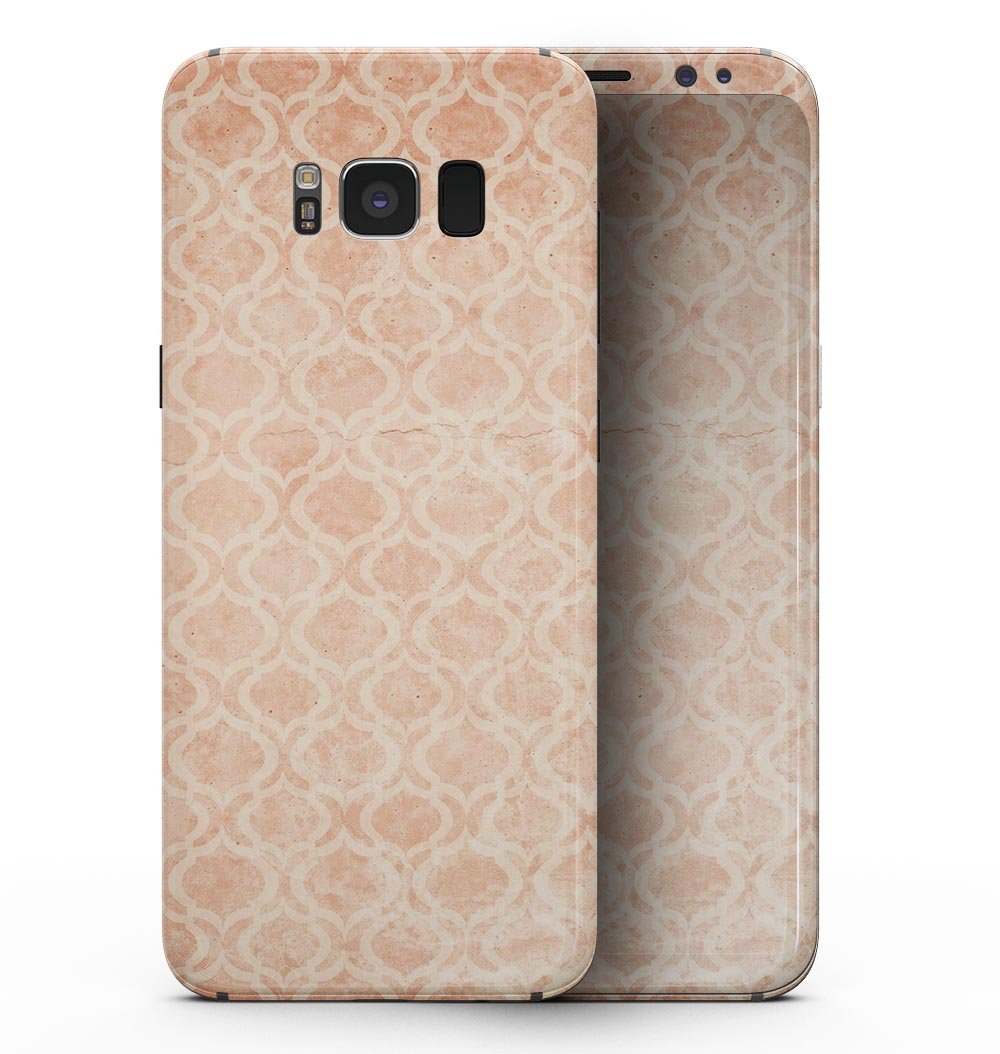 Faded Orange Oval Pattern skin for Samsung Galaxy S8, showcasing vibrant colors and precise cutouts for buttons and ports.