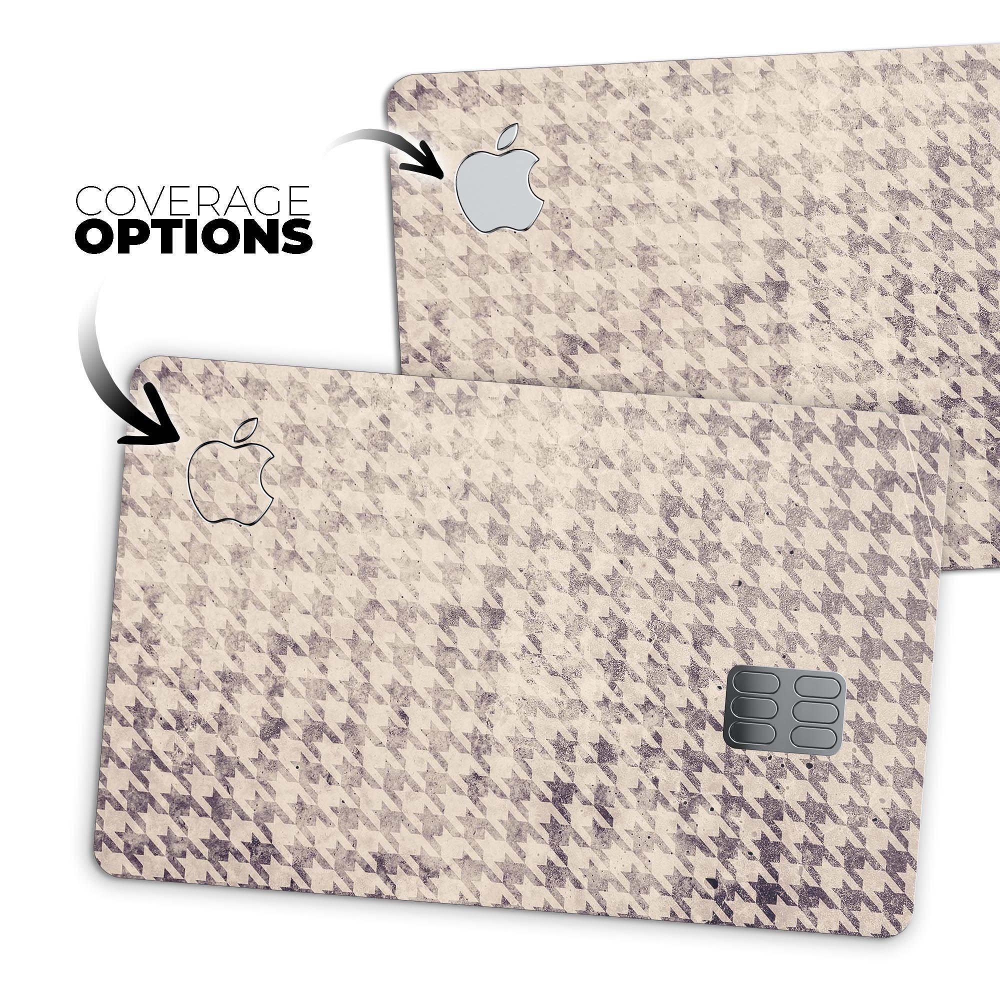 Faded Sharp Black and White Pattern decal for Apple Card, showcasing a stylish design with premium vinyl material.