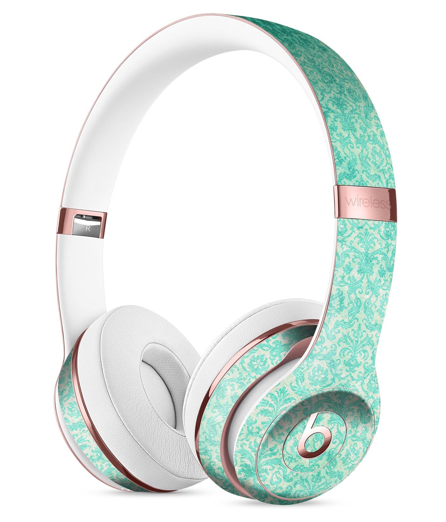 Faded teal and green patterned skin kit for Beats by Dre Solo 3 Wireless Headphones, showcasing a stylish design and premium quality.