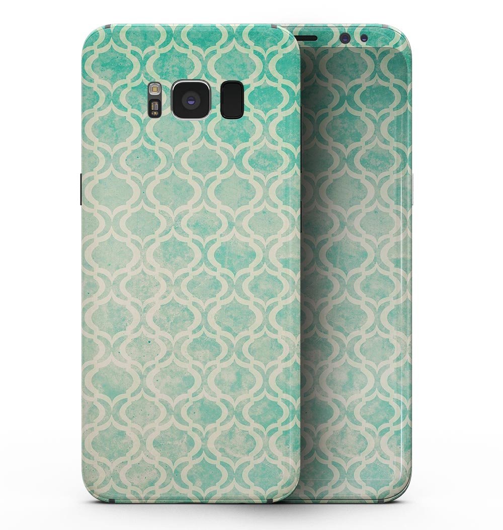 Faded Teal Oval Pattern skin for Samsung Galaxy S8, showcasing vibrant colors and a sleek design.