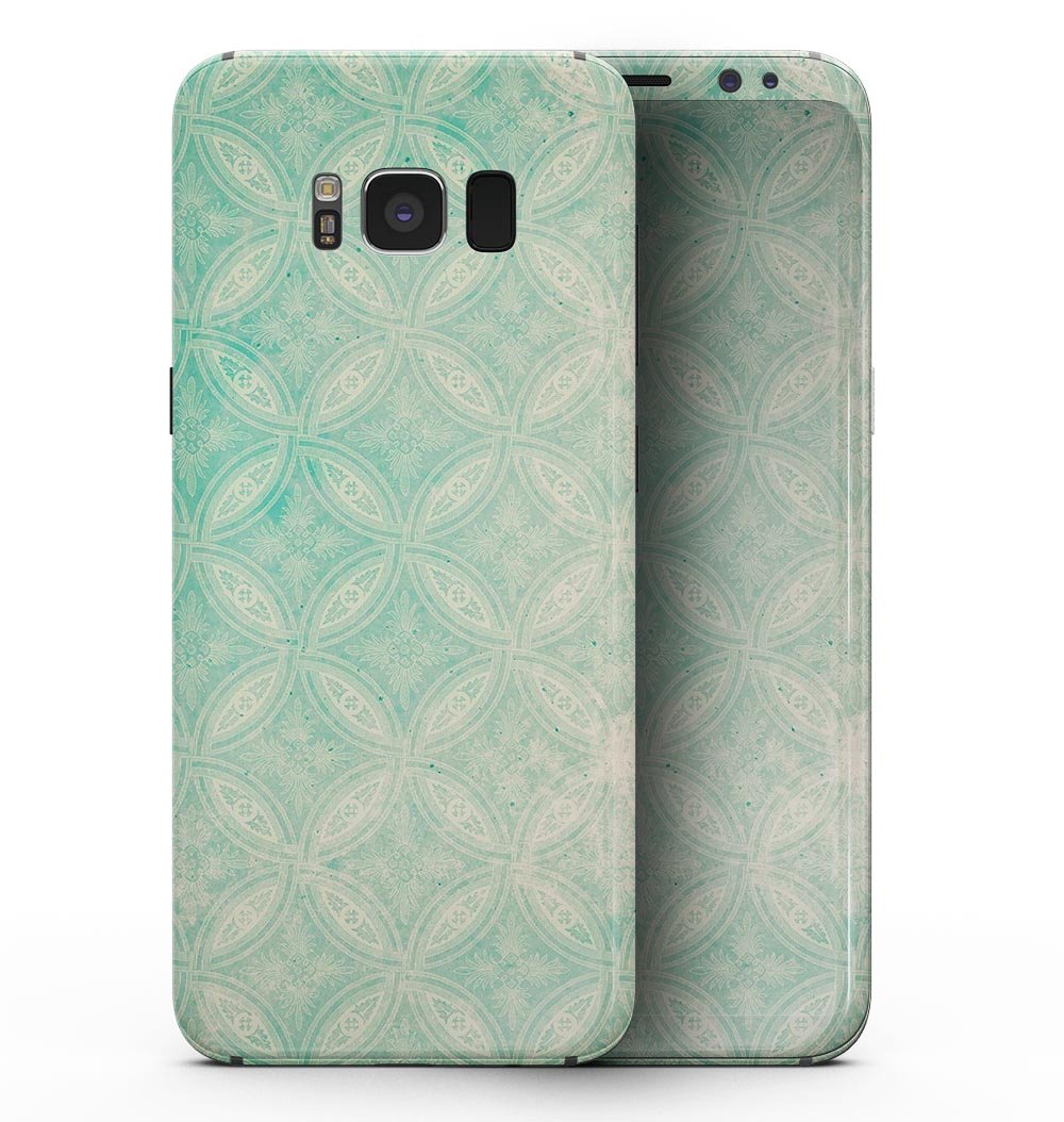 Faded teal overlapping circles skin for Samsung Galaxy S8, showcasing a stylish design that fits perfectly on the device.