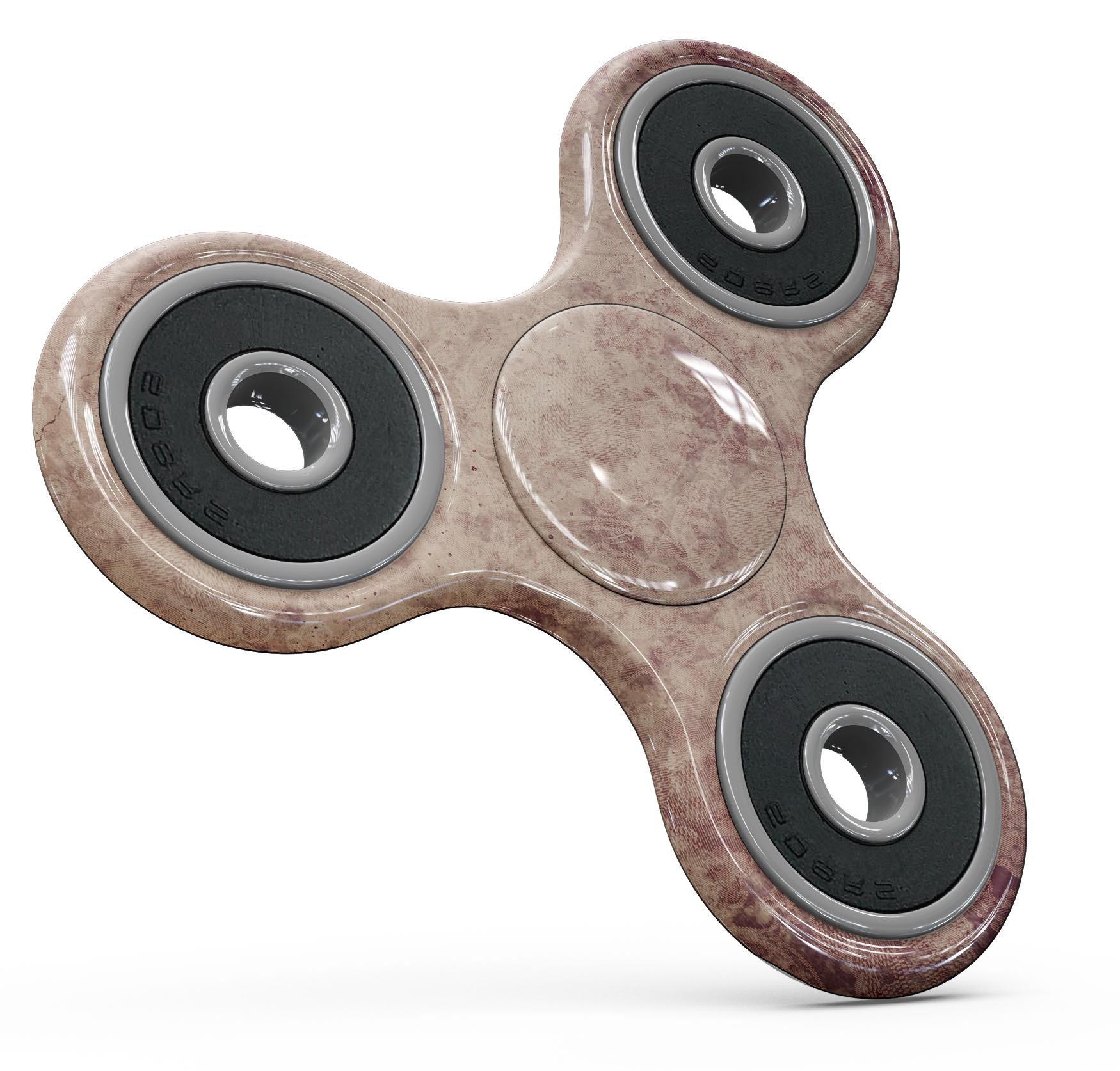 Faded Vintage Maroon Rococo Pattern Full-Body Fidget Spinner Skin-Kit showcasing intricate design and vibrant color.