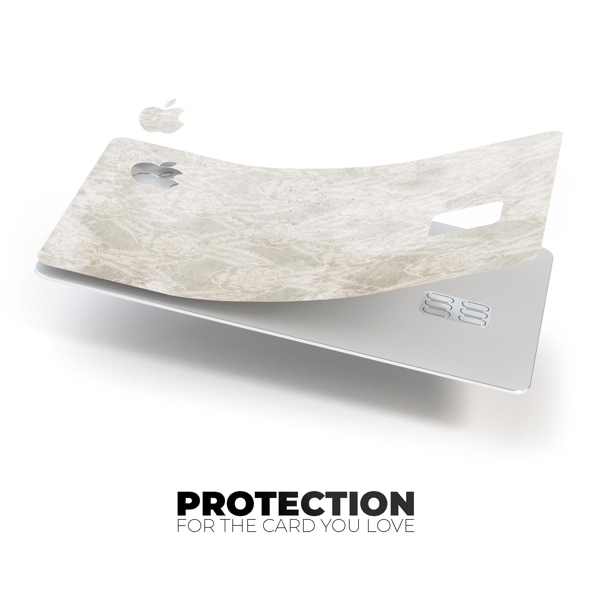 Faded White and Gray Royal Pattern skin for Apple Card, showcasing its premium vinyl material and stylish design.