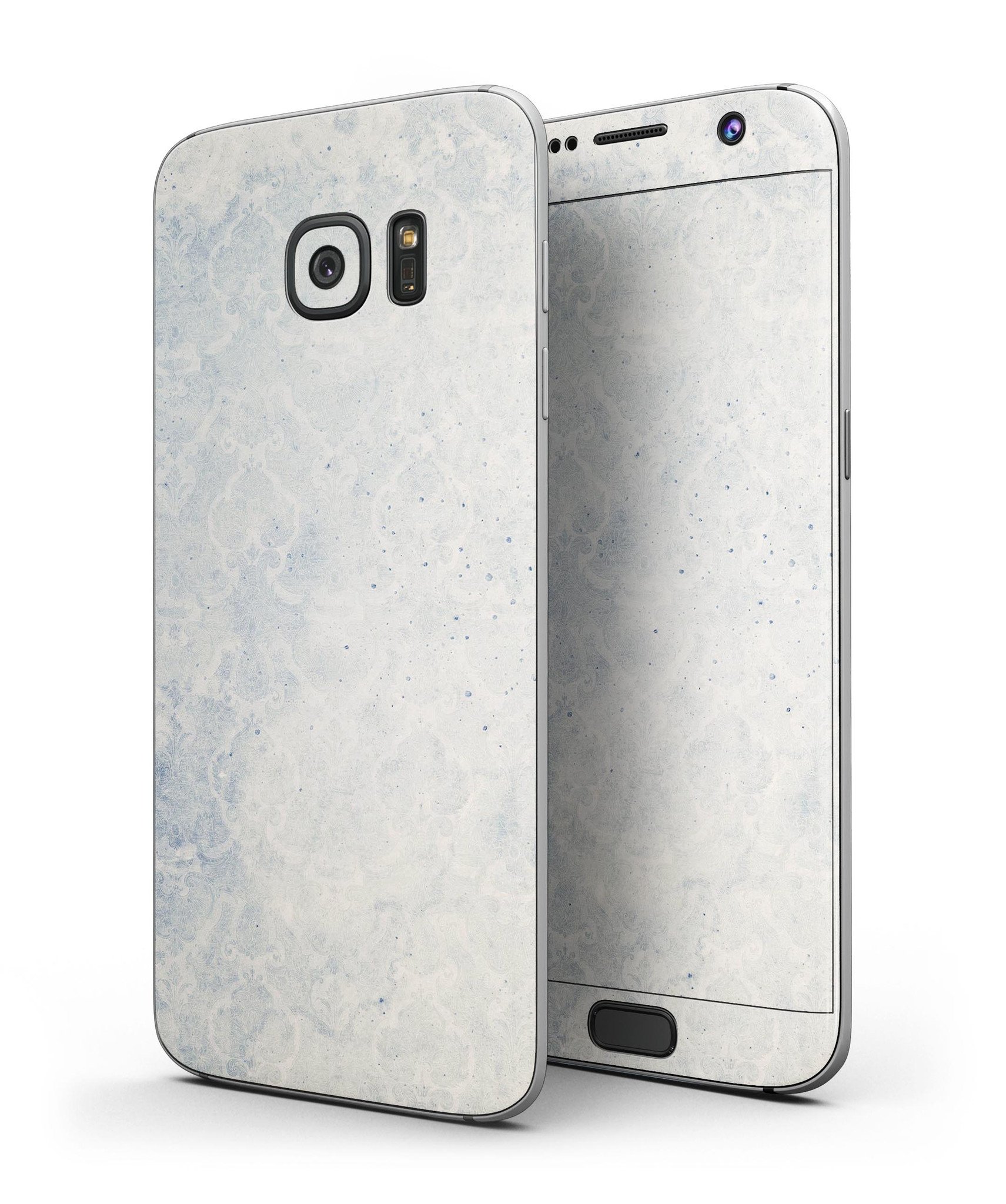 Faded Winds of Winter Damask Pattern skin kit for Samsung Galaxy S7/S7 Edge, showcasing intricate design and premium vinyl material.