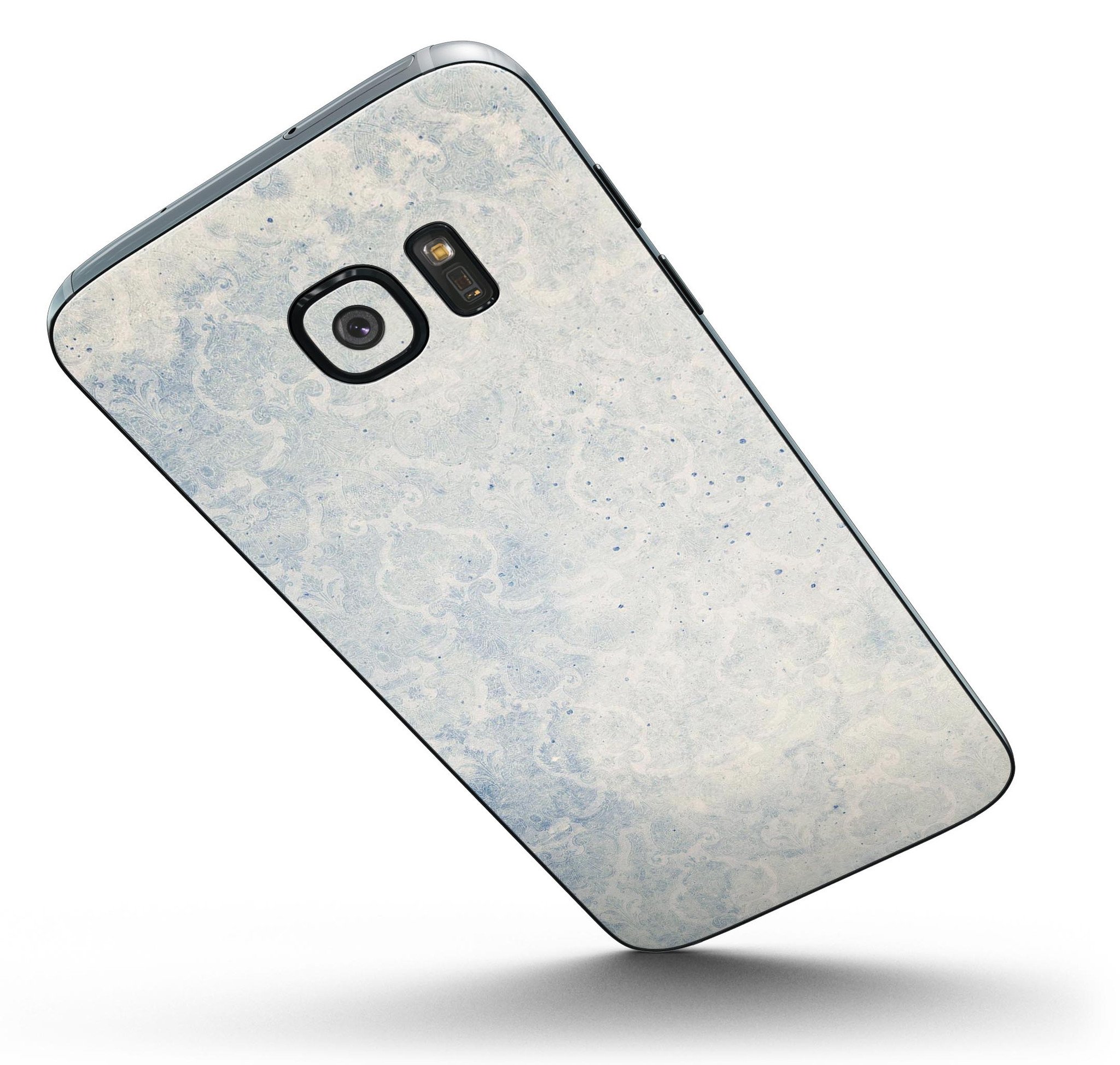 Faded Winds of Winter Damask Pattern skin kit for Samsung Galaxy S7/S7 Edge, showcasing intricate design and premium vinyl material.