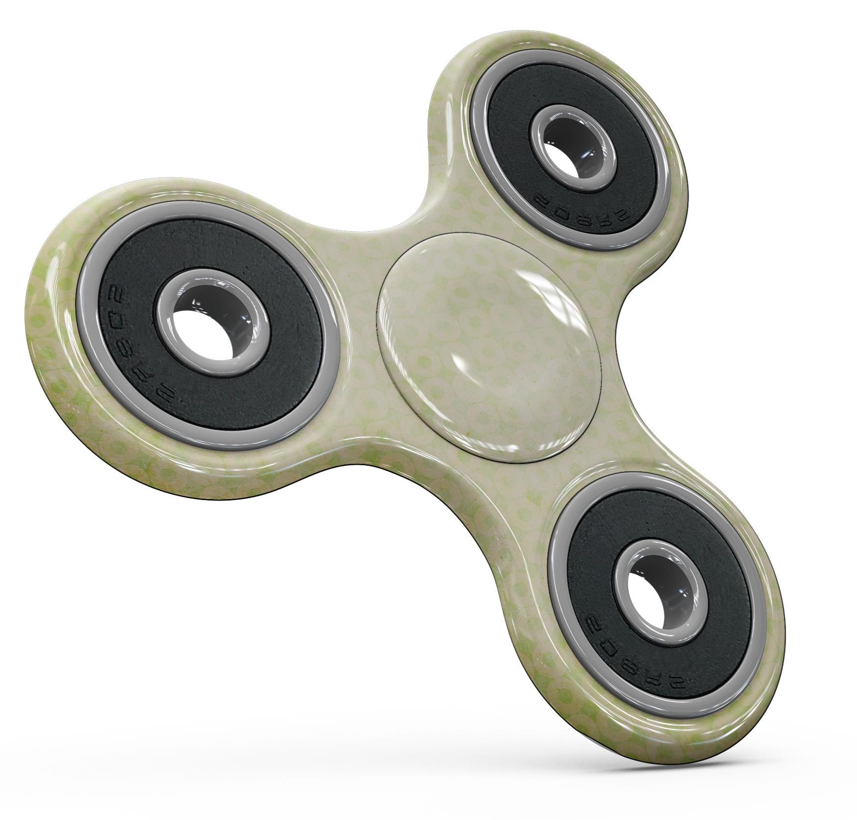 Faded yellow micro grunge dots skin kit for fidget spinner, showcasing vibrant colors and unique design.