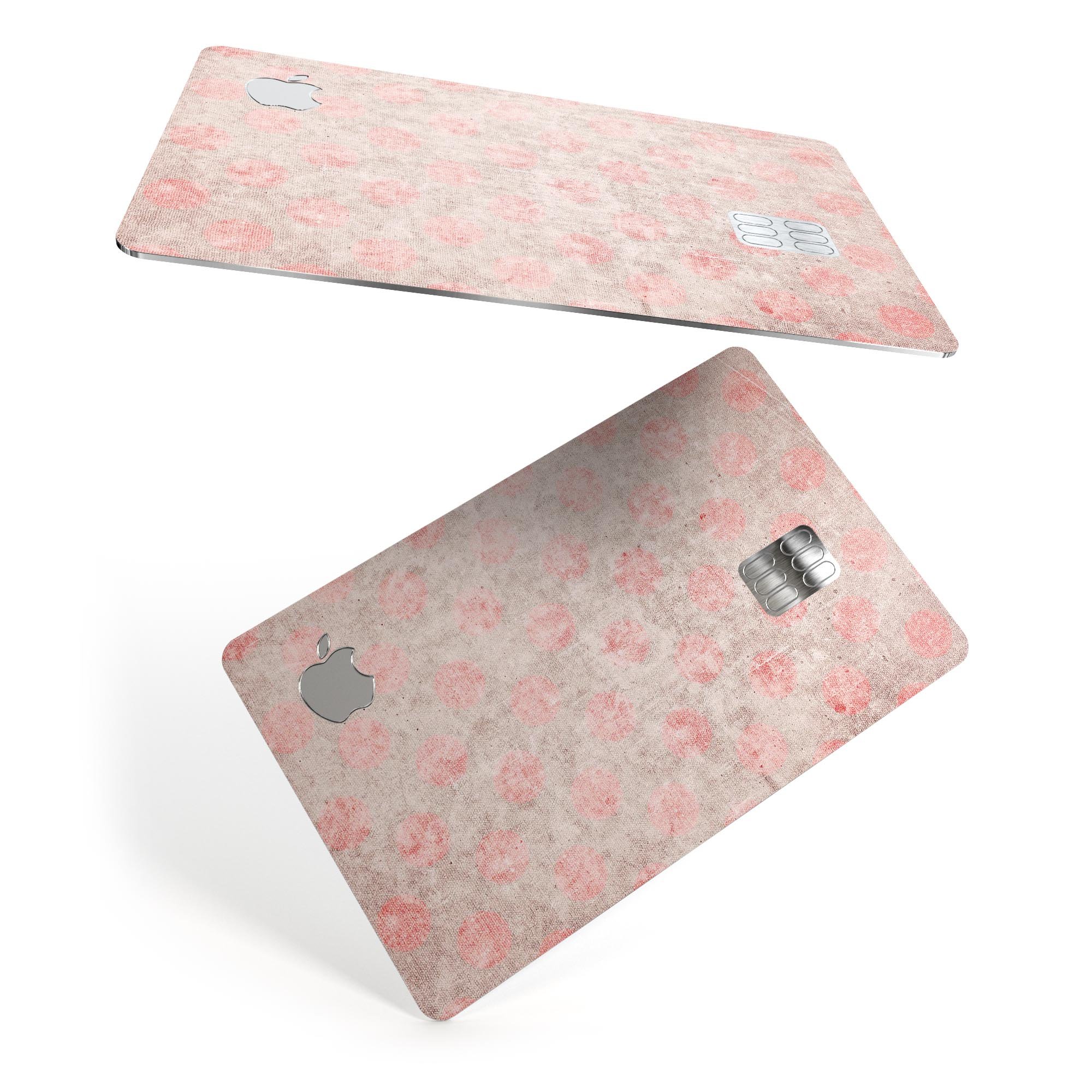 Fading Brown and Red Polkadotted Pattern decal on an Apple Card, showcasing its stylish design and premium quality.