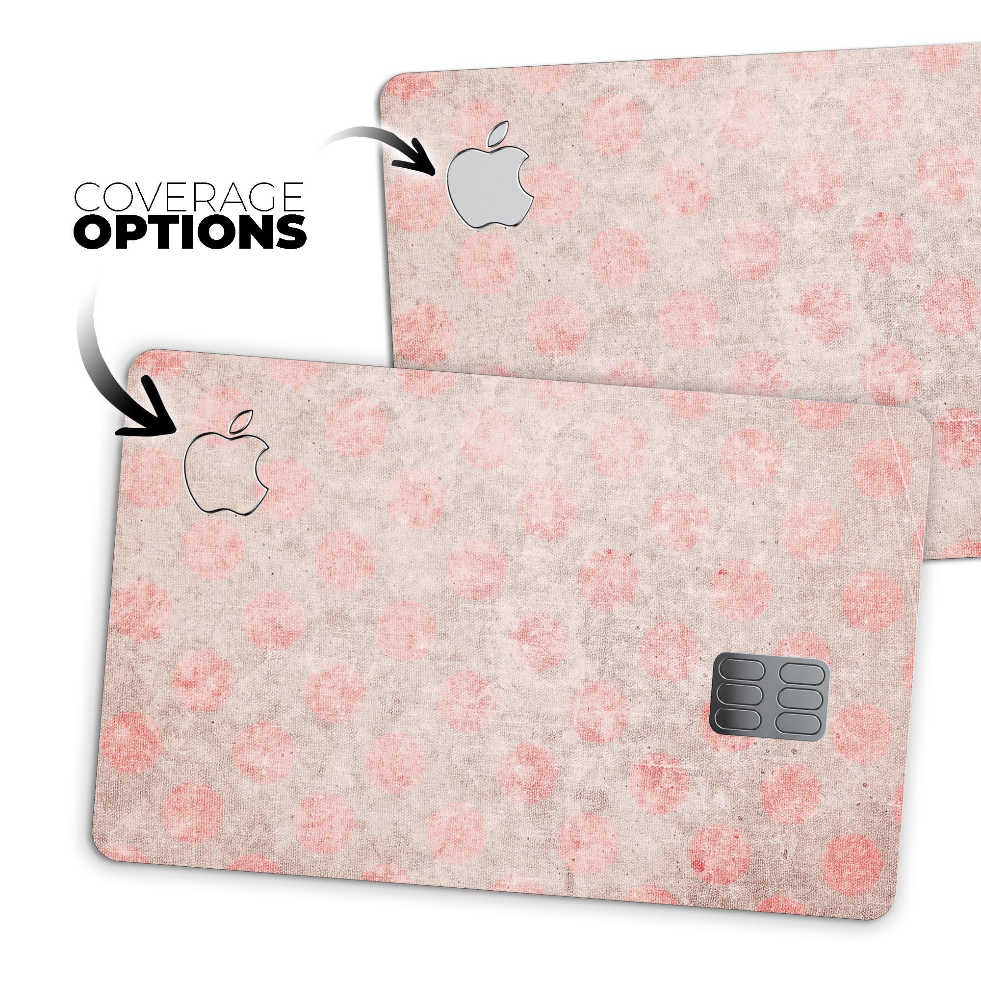 Fading Brown and Red Polkadotted Pattern decal on an Apple Card, showcasing its stylish design and premium quality.