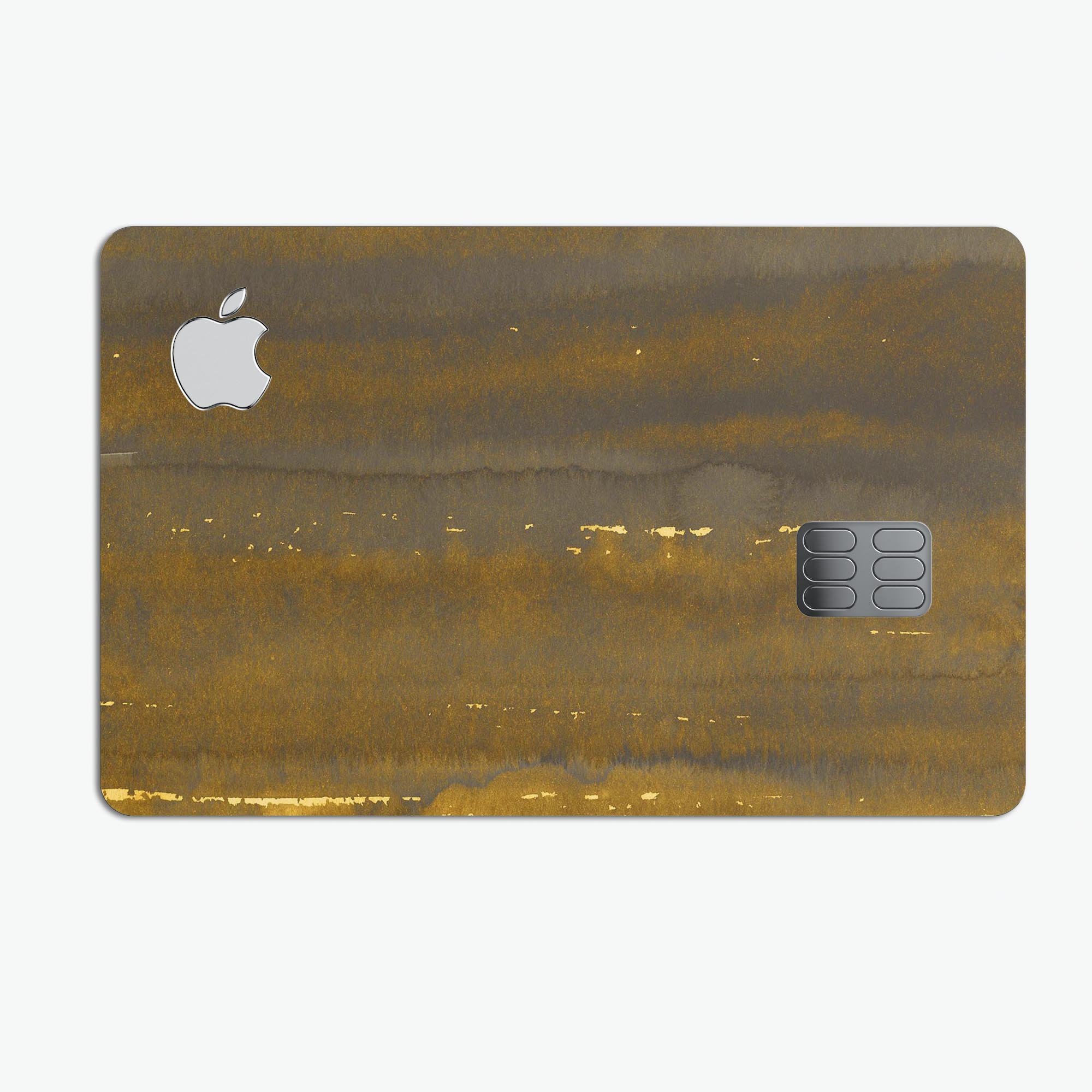 Fading Golden Fire Field decal skin for Apple Card, showcasing vibrant colors and premium vinyl material.