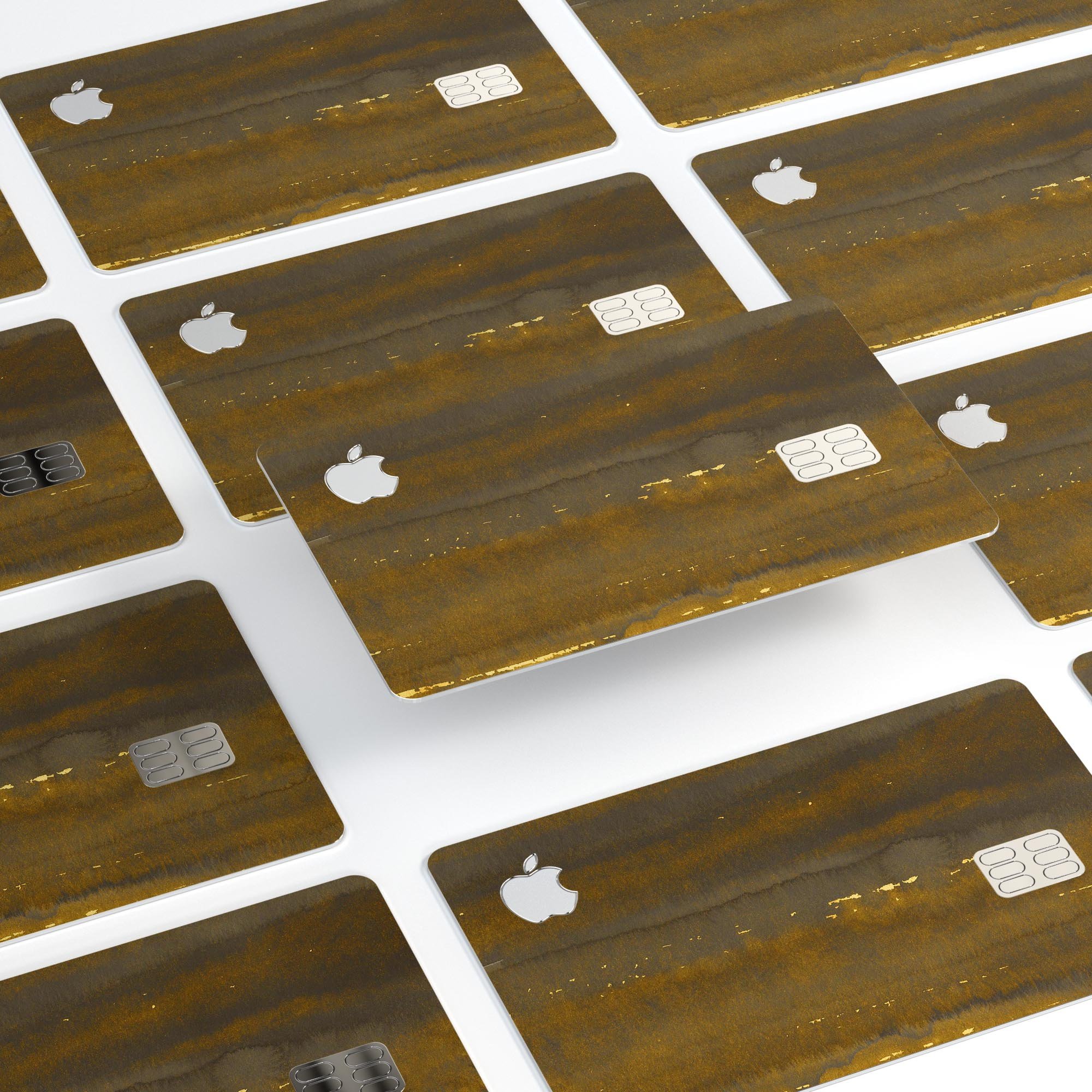Fading Golden Fire Field decal skin for Apple Card, showcasing vibrant colors and premium vinyl material.