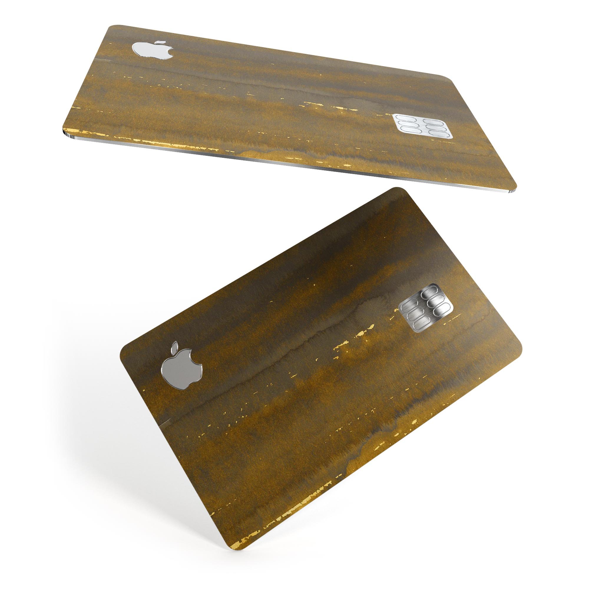 Fading Golden Fire Field decal skin for Apple Card, showcasing vibrant colors and premium vinyl material.