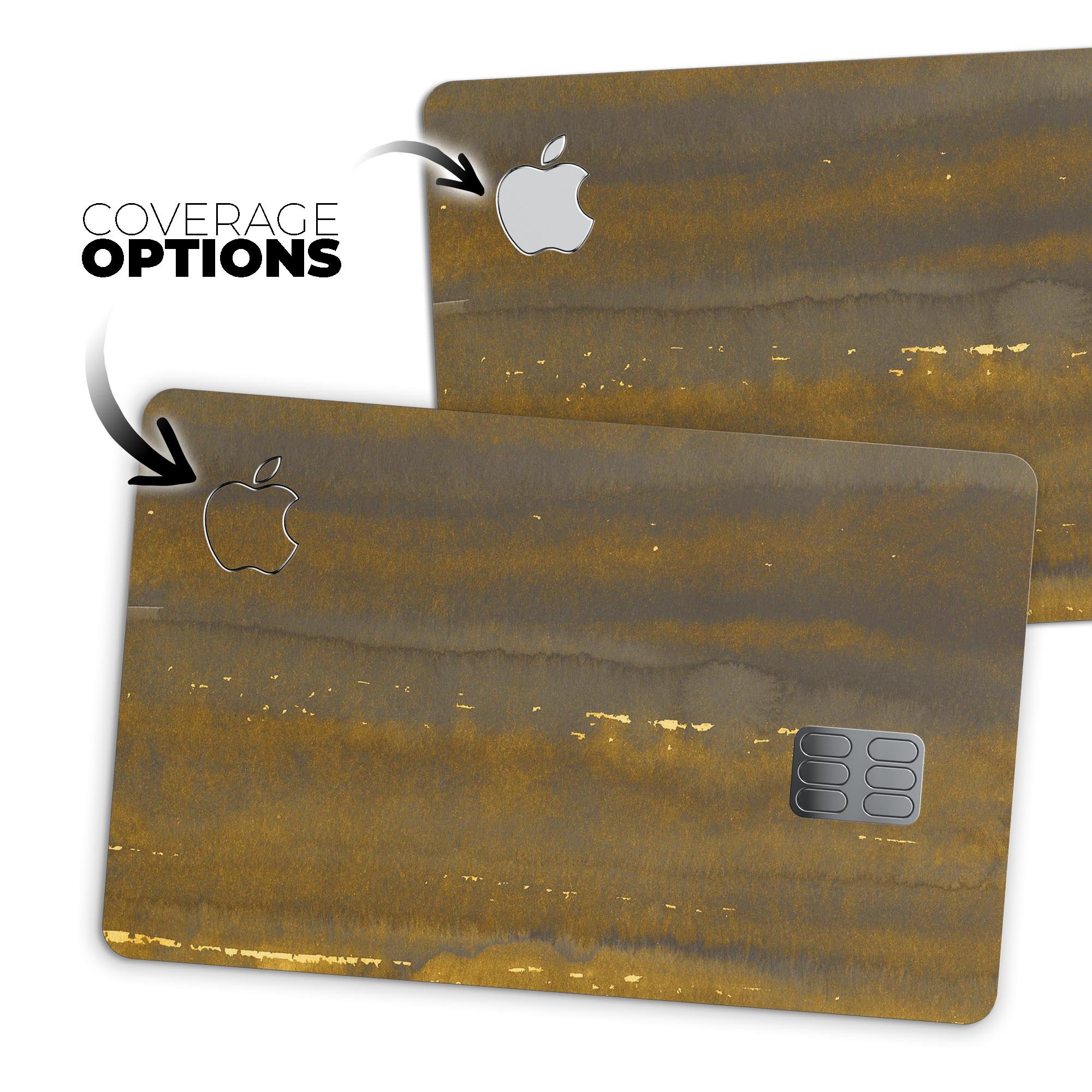 Fading Golden Fire Field decal skin for Apple Card, showcasing vibrant colors and premium vinyl material.