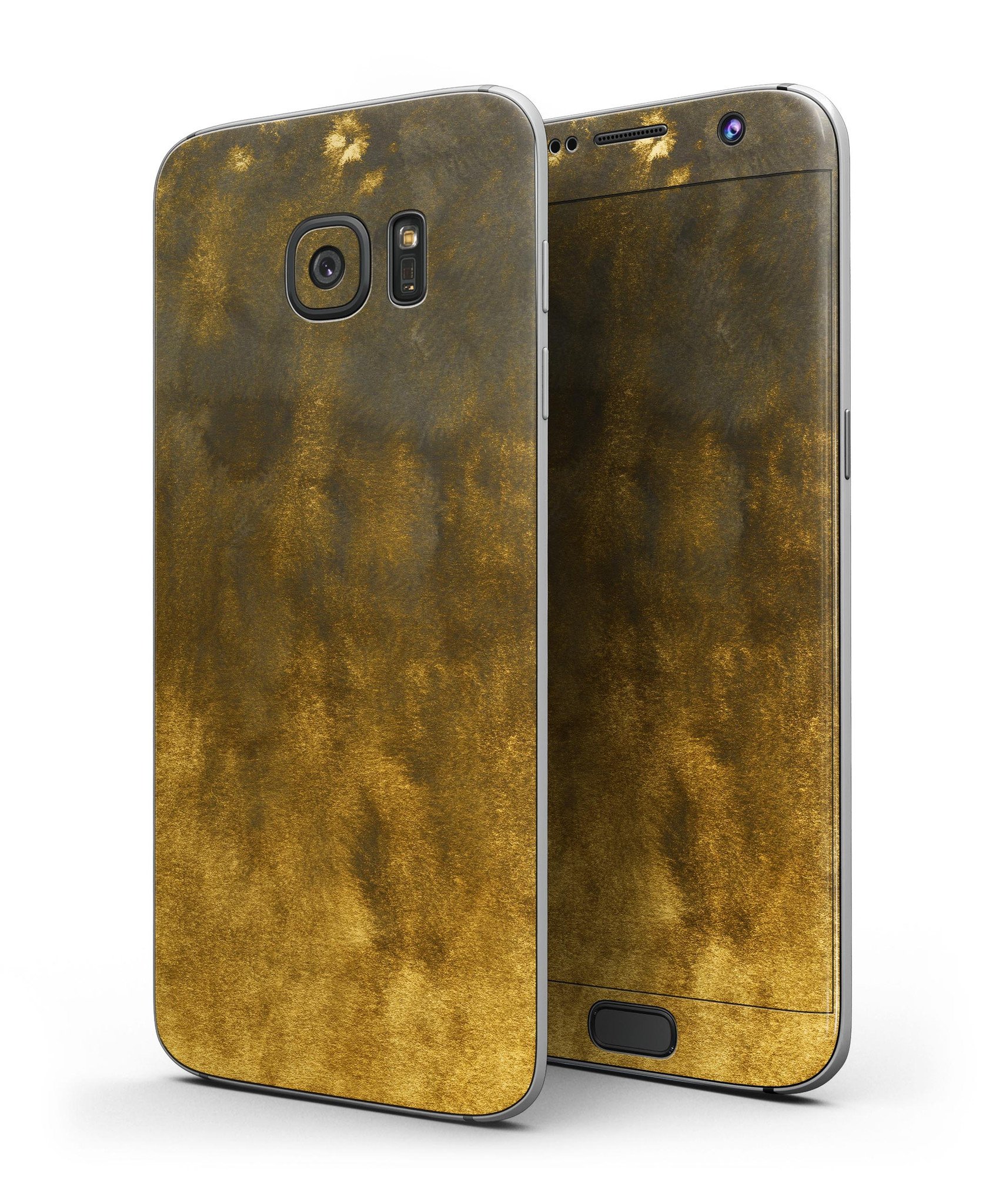 Fading Golden Fire Field V2 full body skin for Samsung Galaxy S7/S7 Edge, showcasing vibrant colors and sleek design.
