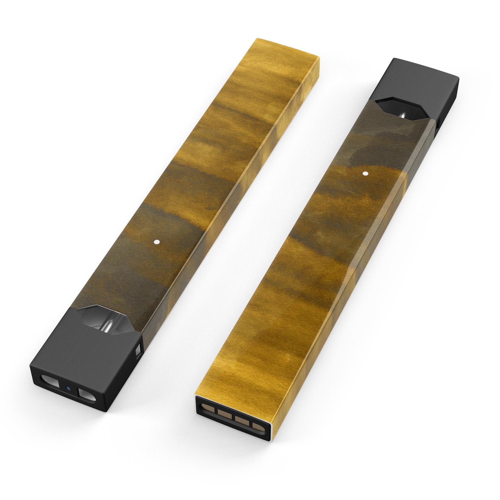 Fading Golden Ridges skin-wrap sticker applied to a JUUL device, showcasing its unique design and protective features.