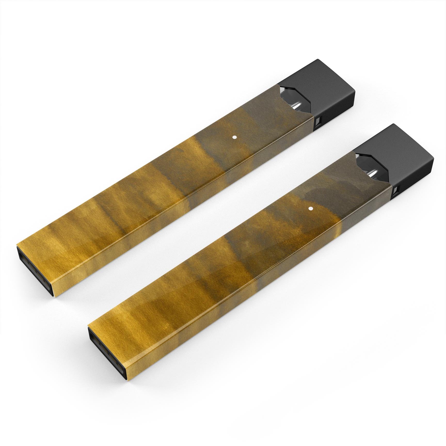 Fading Golden Ridges skin-wrap sticker applied to a JUUL device, showcasing its unique design and protective features.
