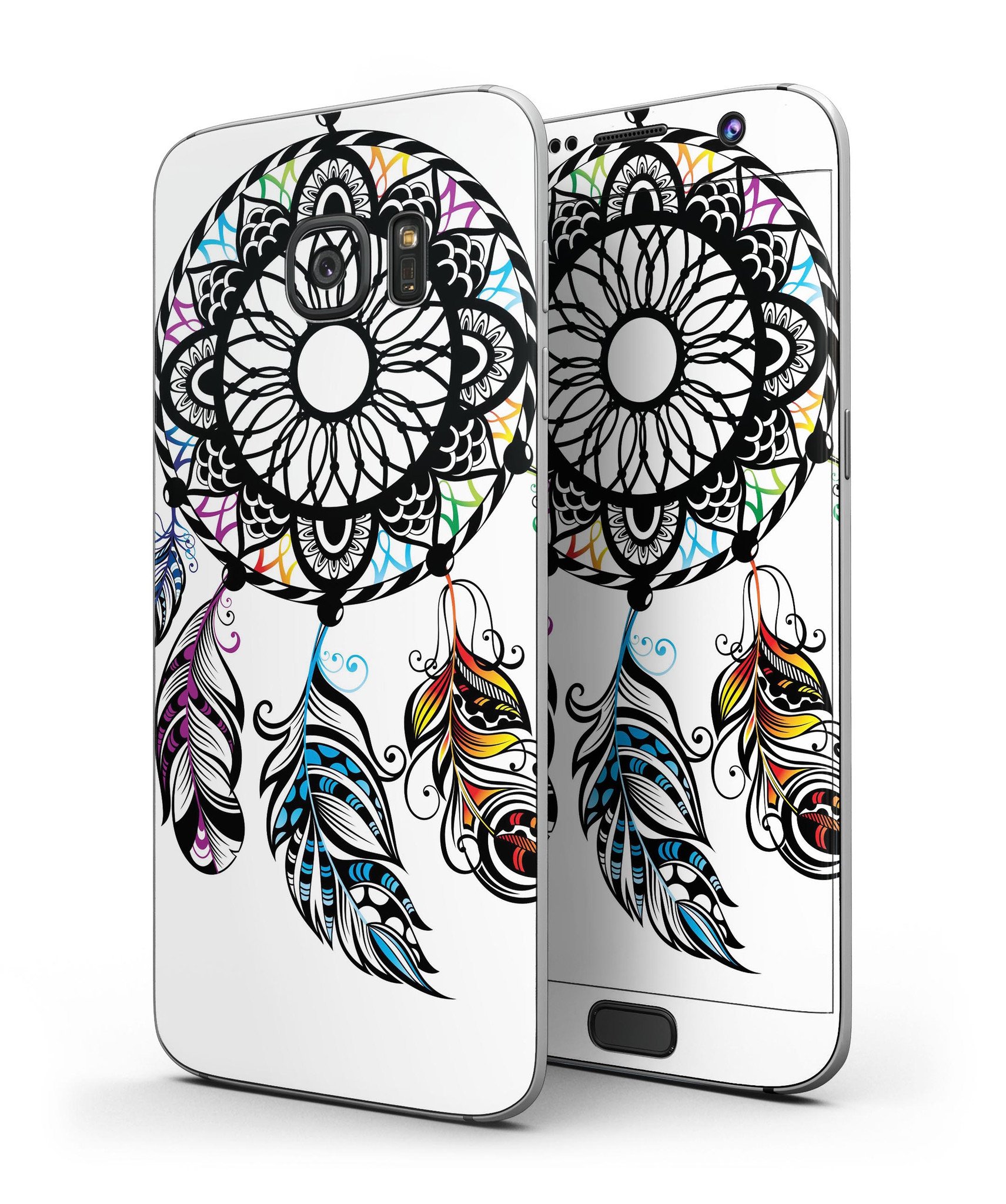 Fancy Dreamcatcher Full Body Skin-Kit for Samsung Galaxy S7, showcasing vibrant design and premium vinyl material.